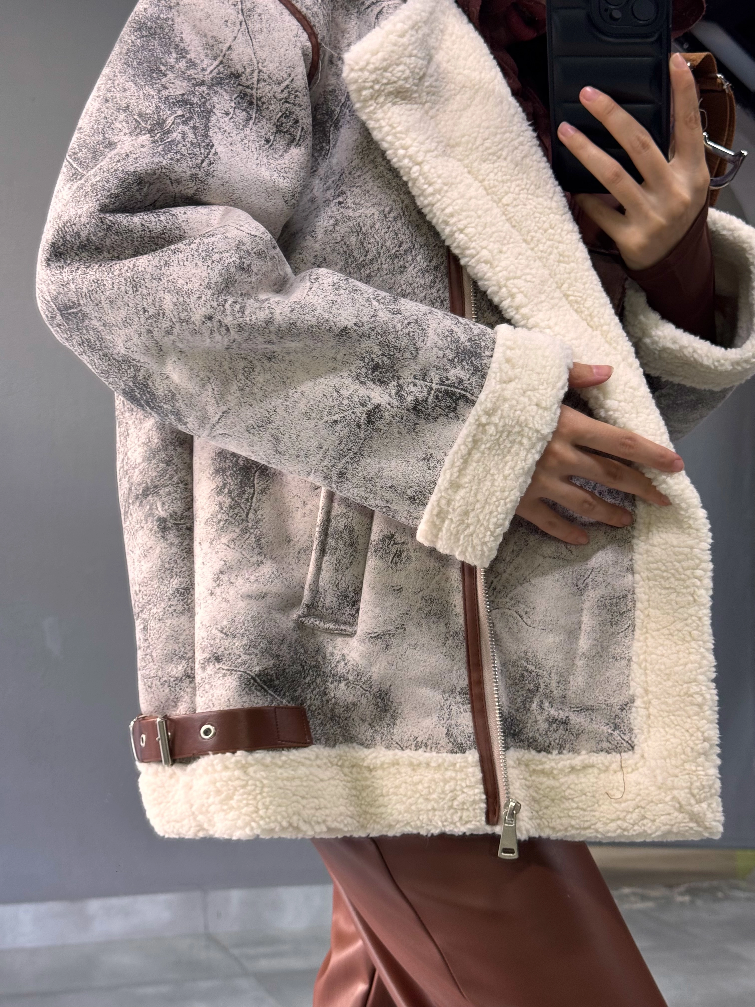 nubuk kumaş peluş ceket