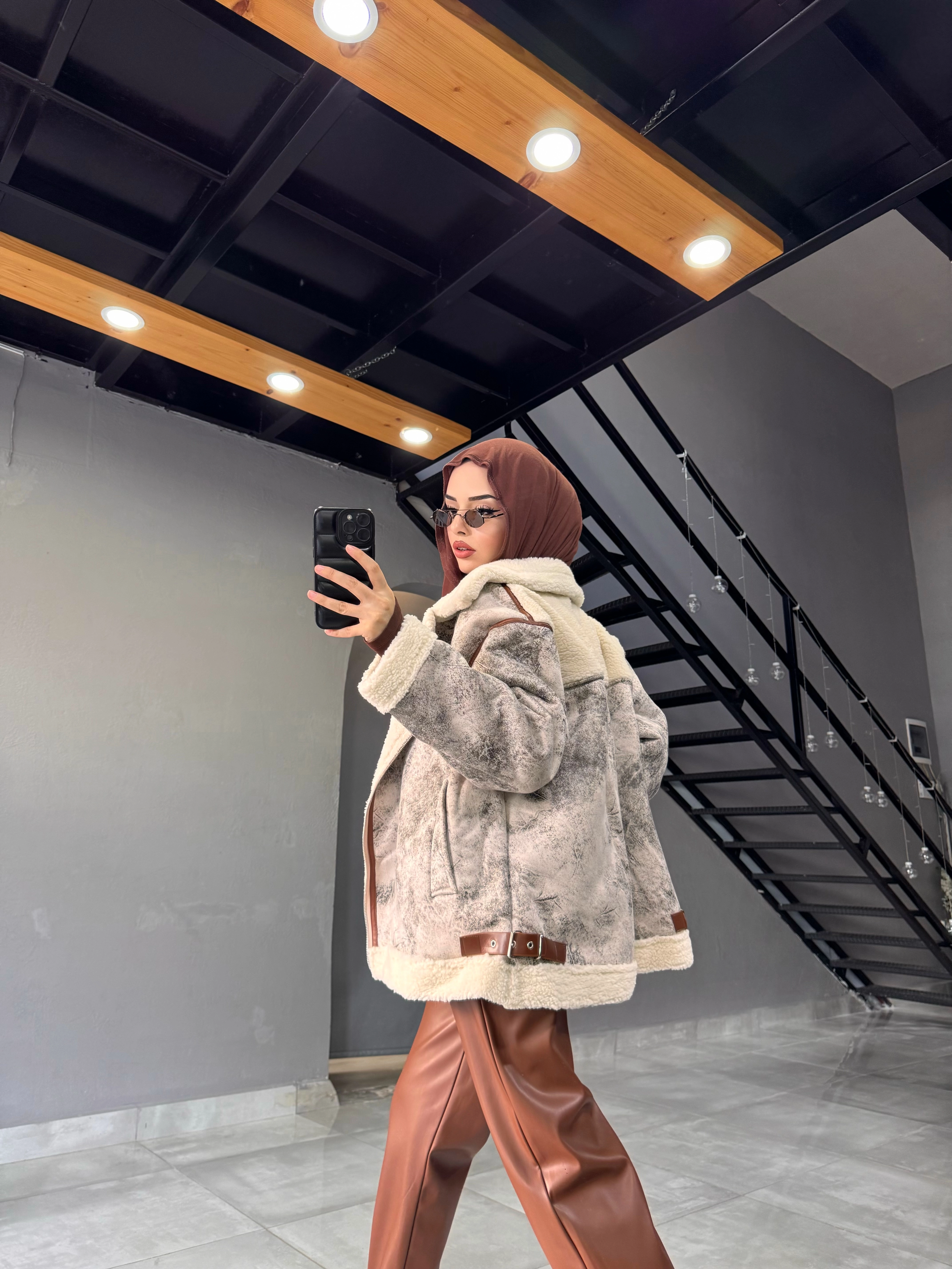 nubuk kumaş peluş ceket