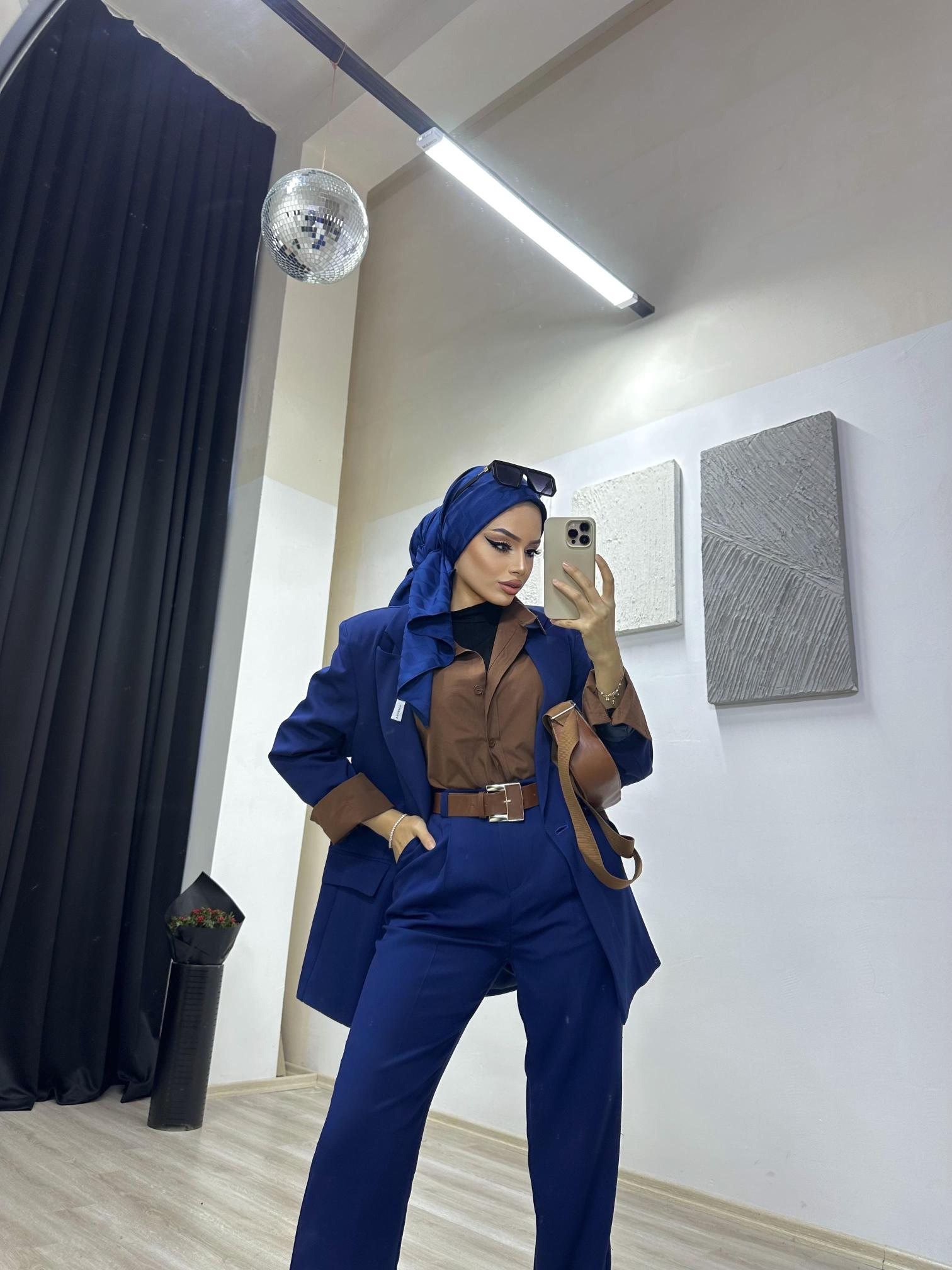 Gece Mavisi Bleazer Takım ceket pantolon (kemersiz)