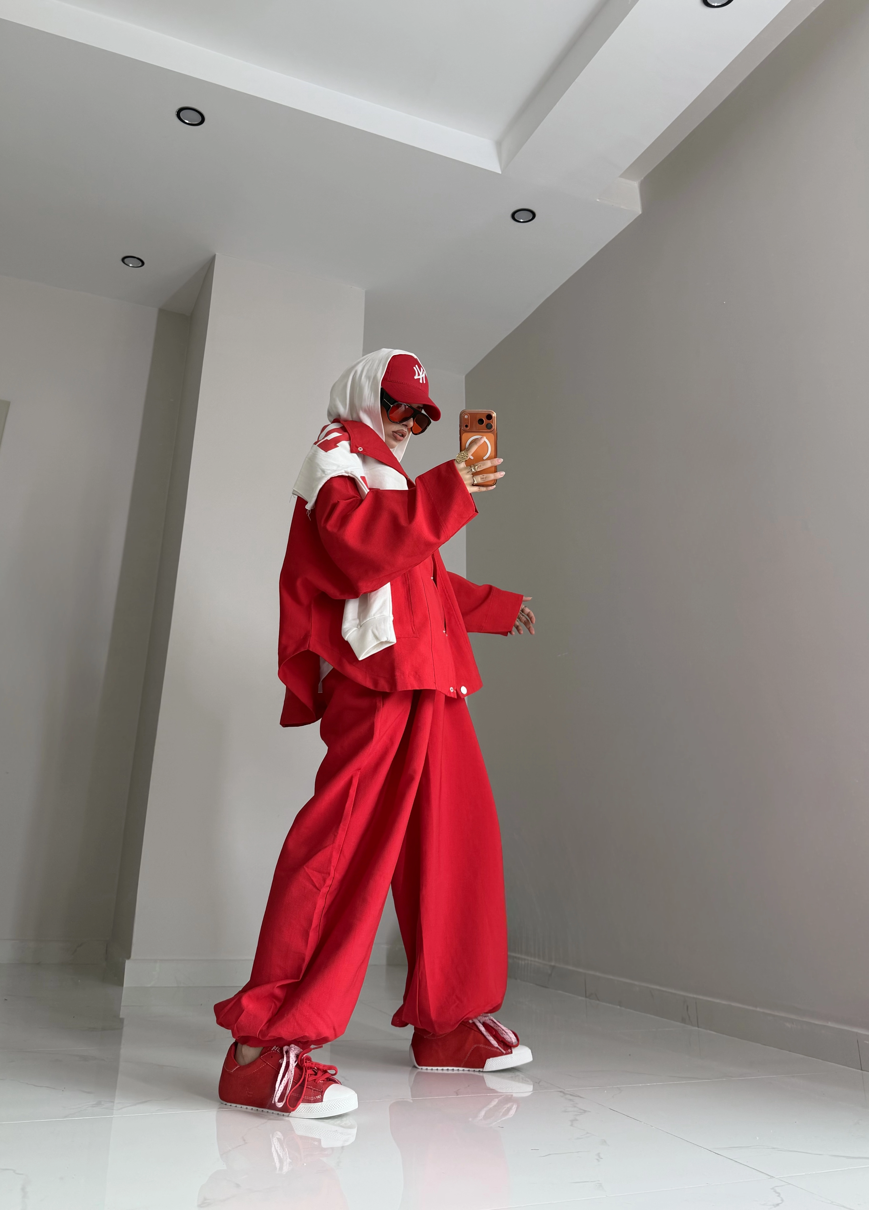 Owersize Kırmızı Paraşüt Tk