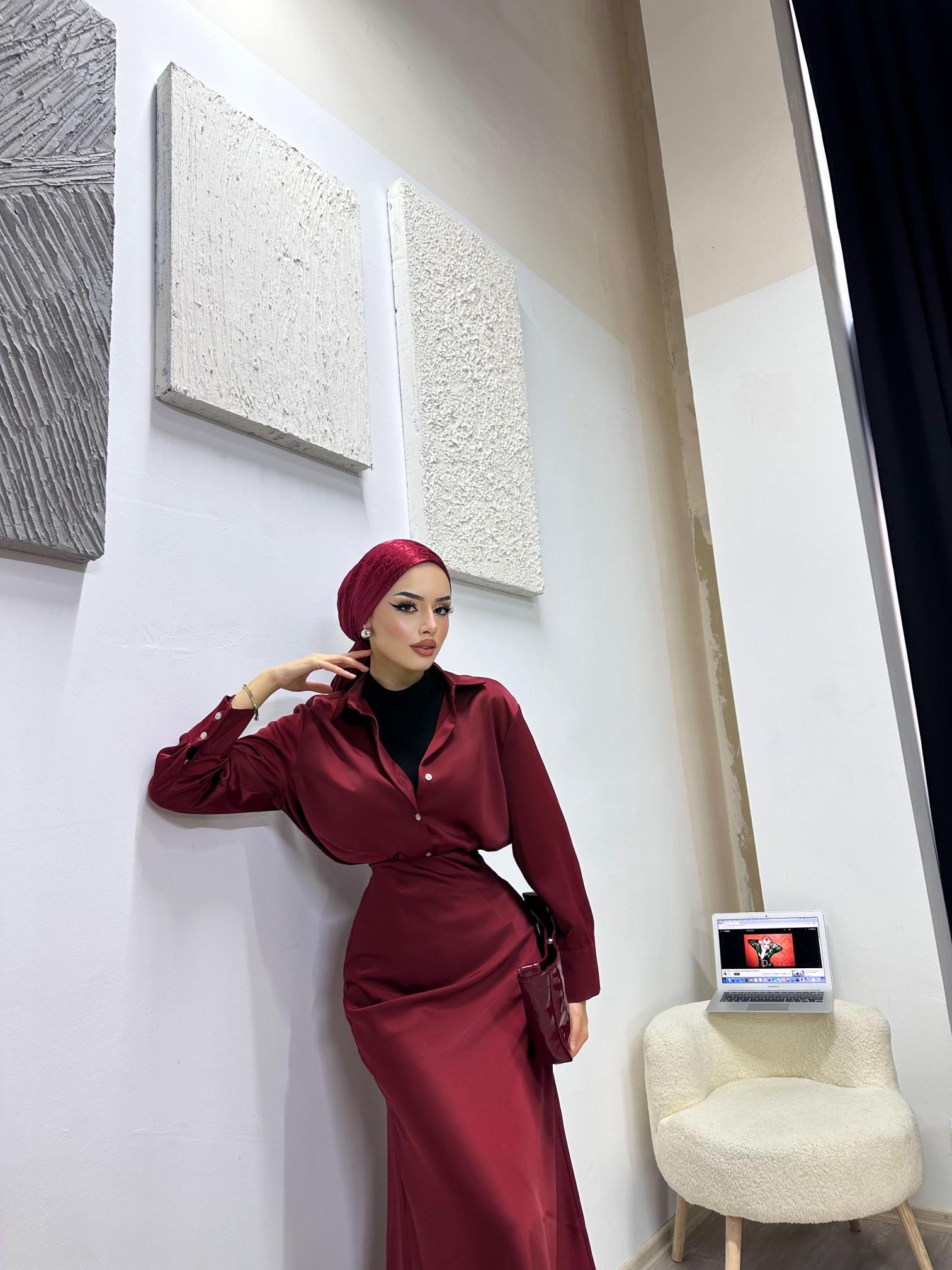 Bordo Saten Takım