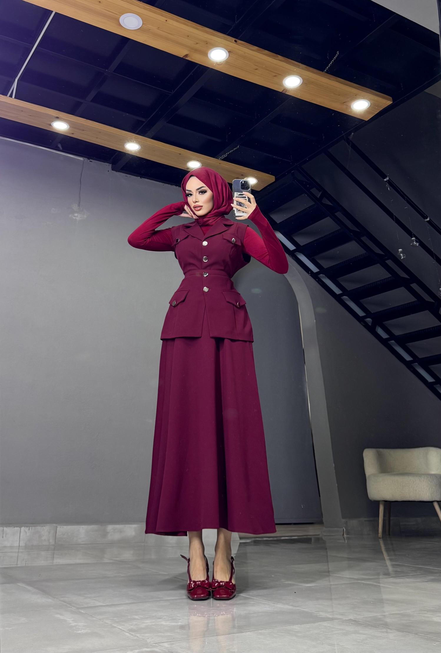 LİBRE BORDO ETEKLİ TAKIM