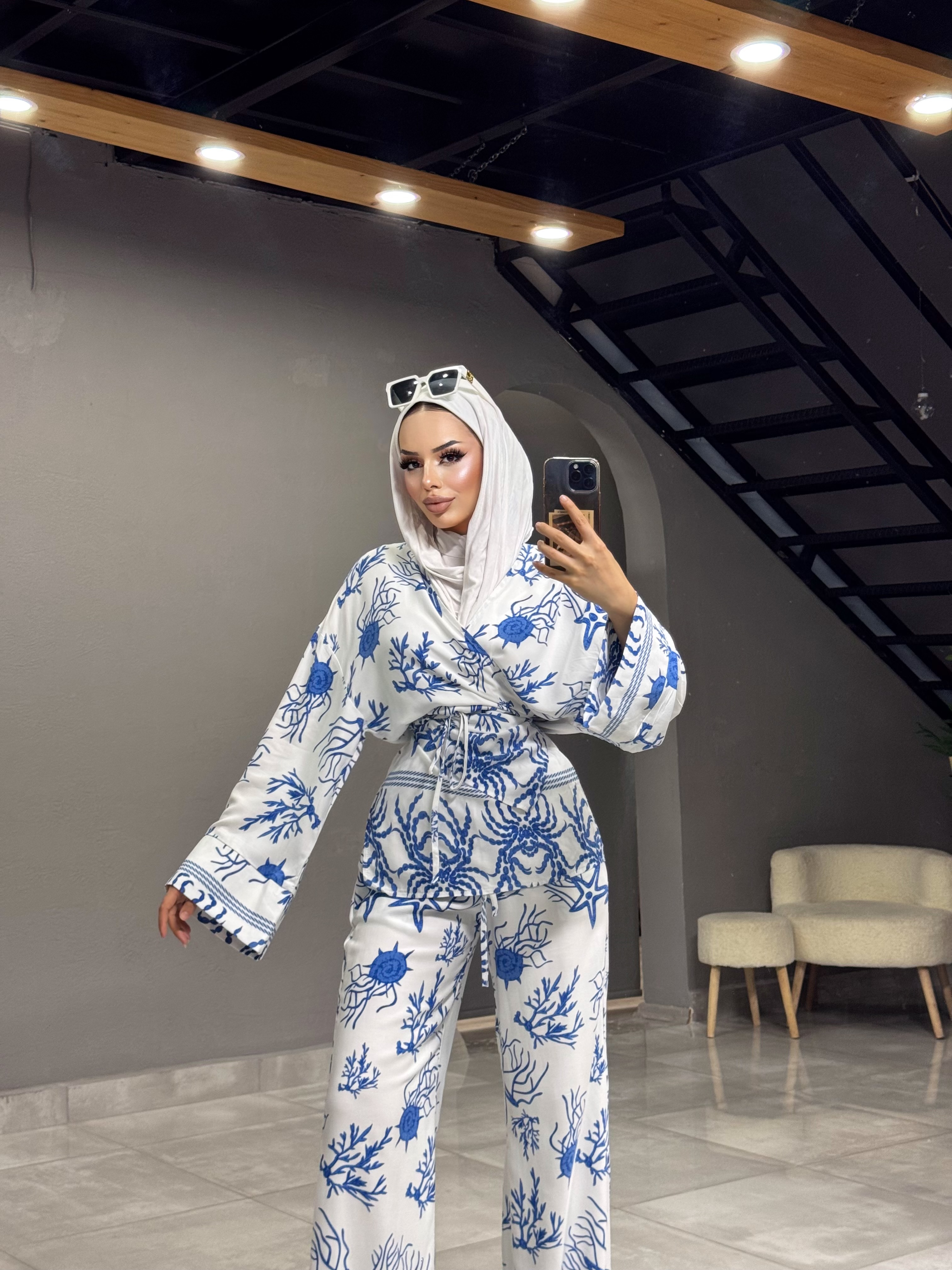 viskon pamuklu kimono takım