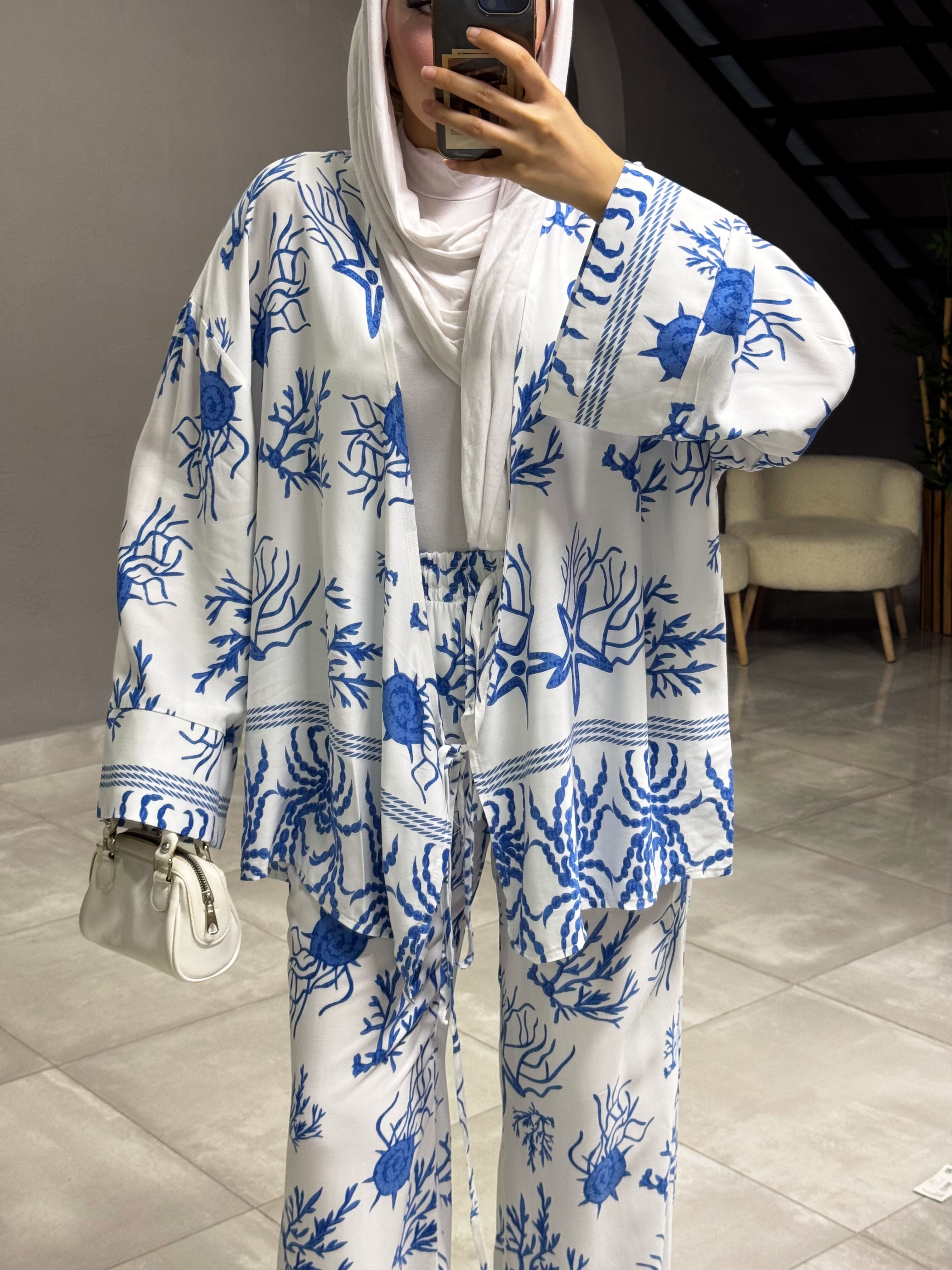 viskon pamuklu kimono takım