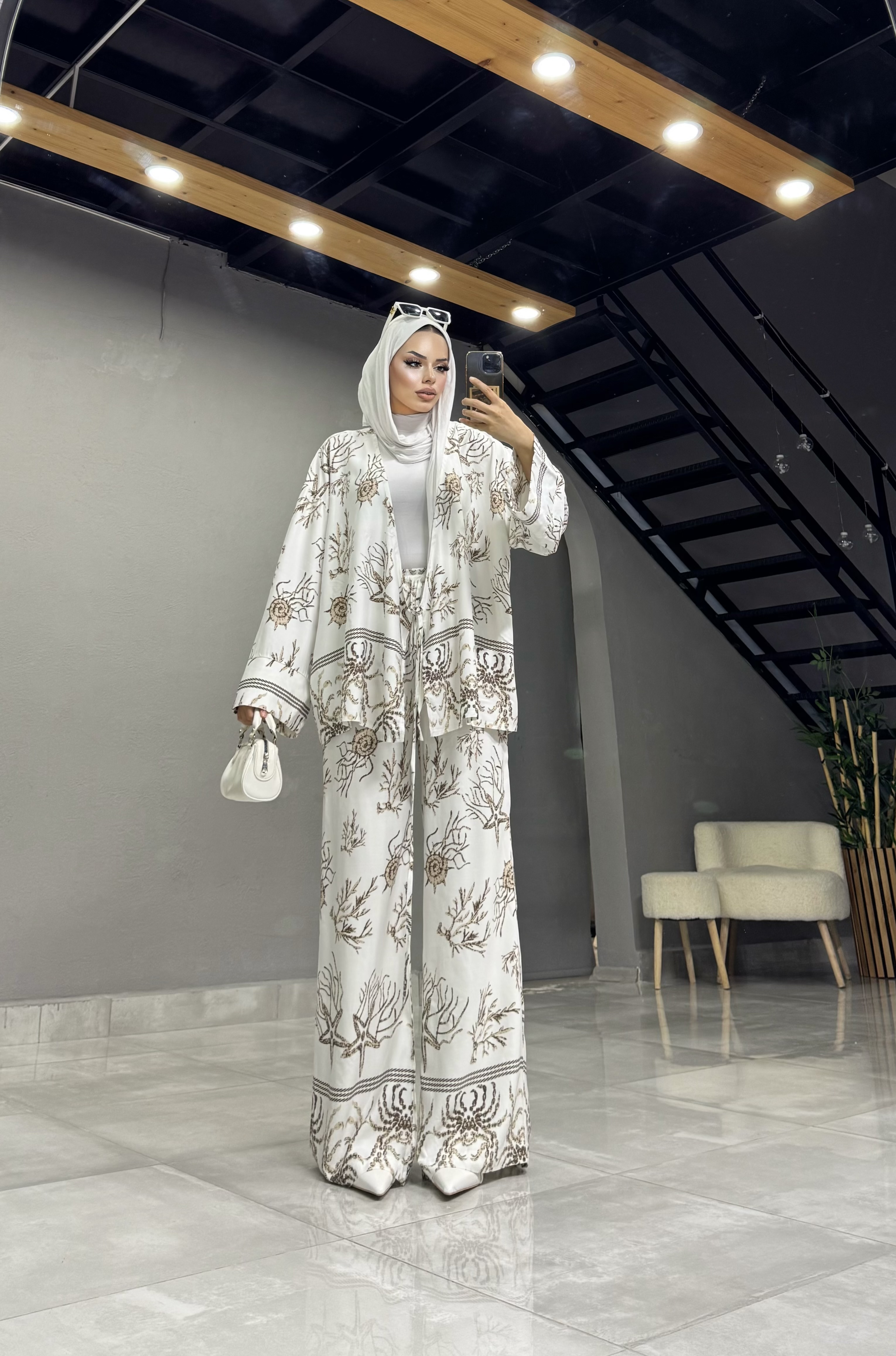viskon pamuklu kimono takım