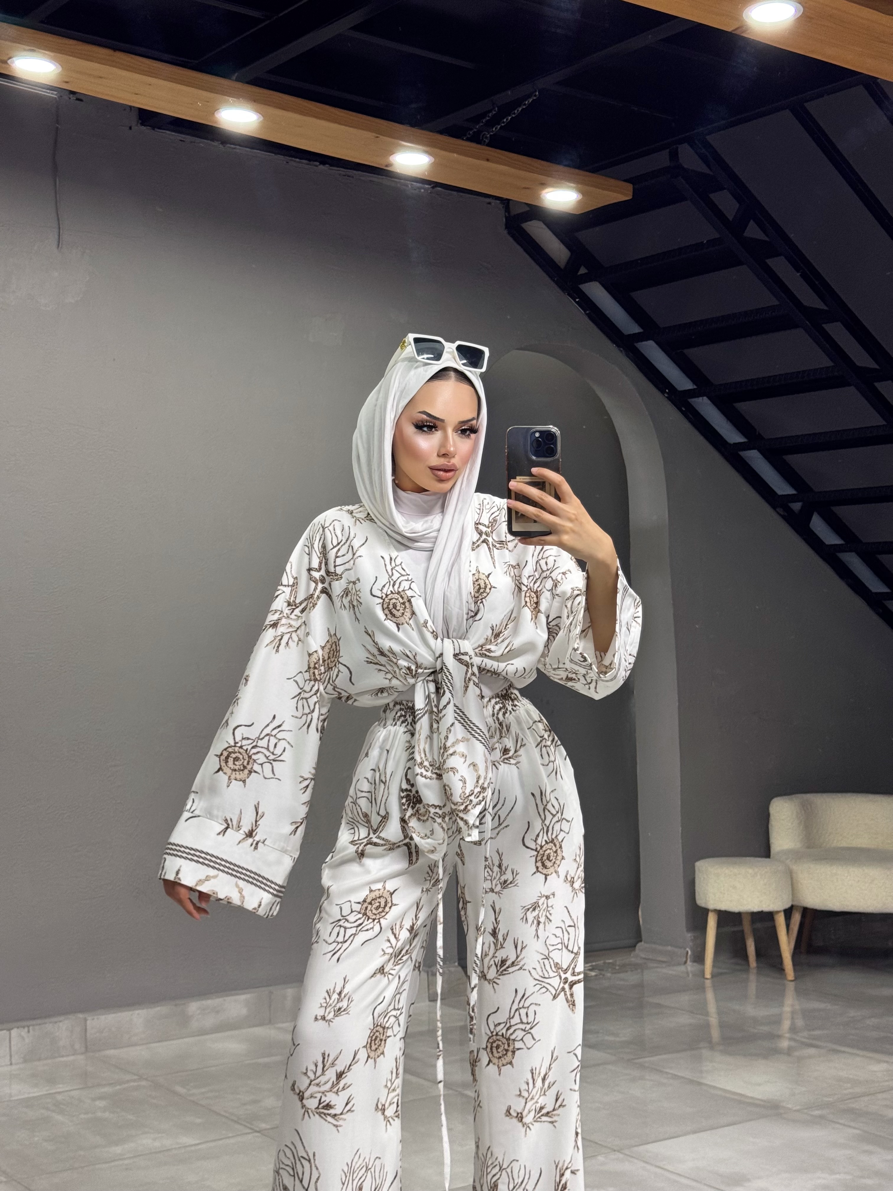 viskon pamuklu kimono takım