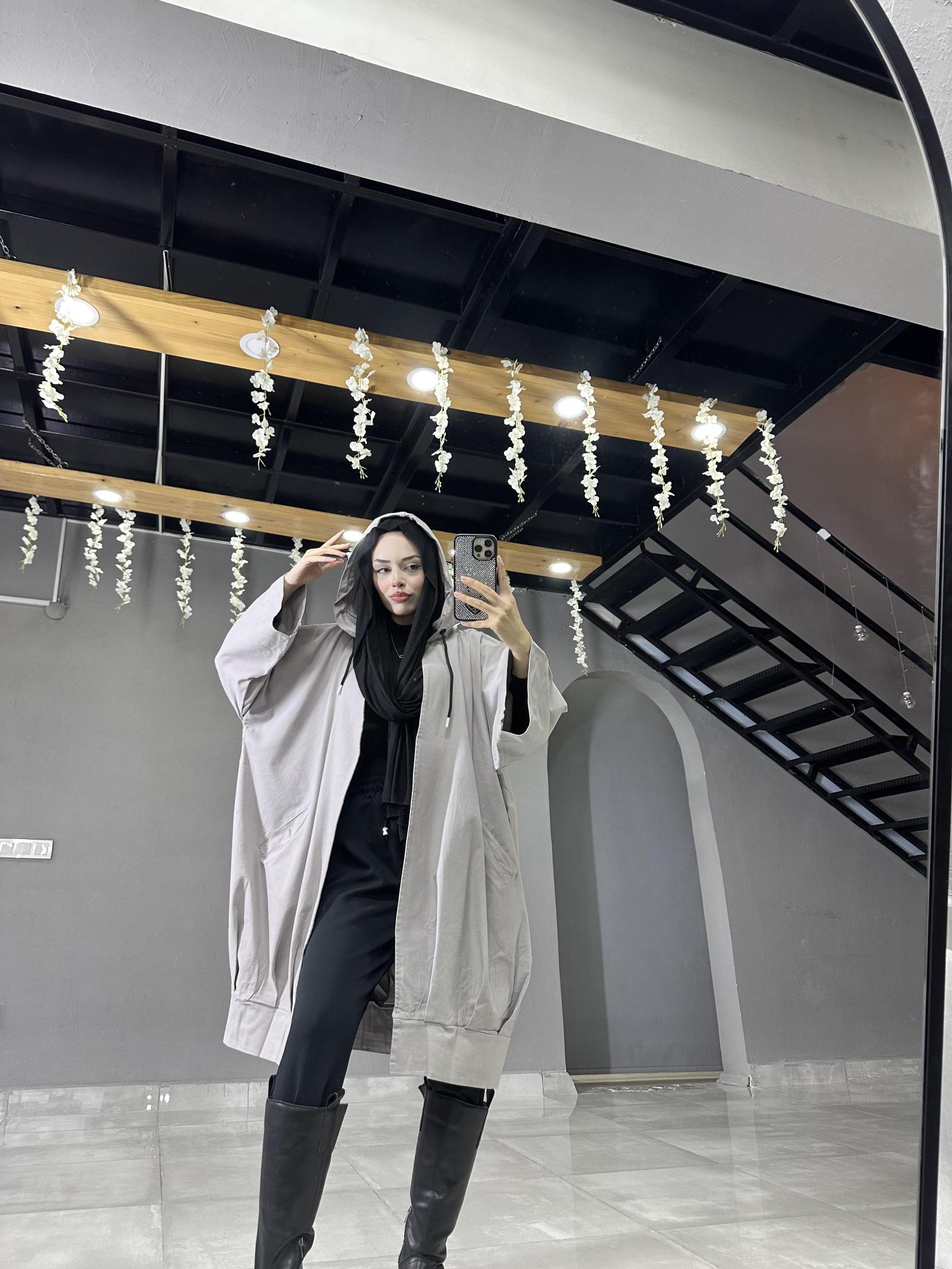 Kapşonlu Oversize Mevsimlik Kap 