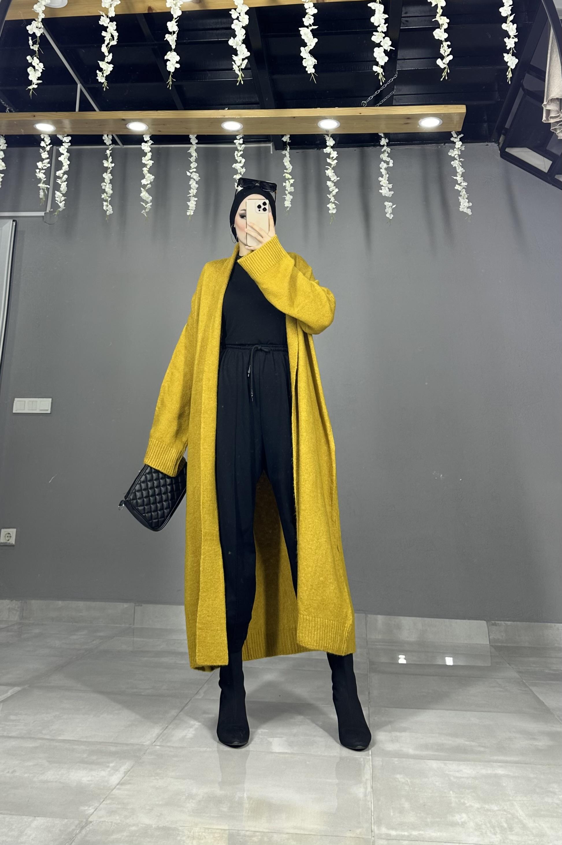 Tam boy Oversize Triko Hırka