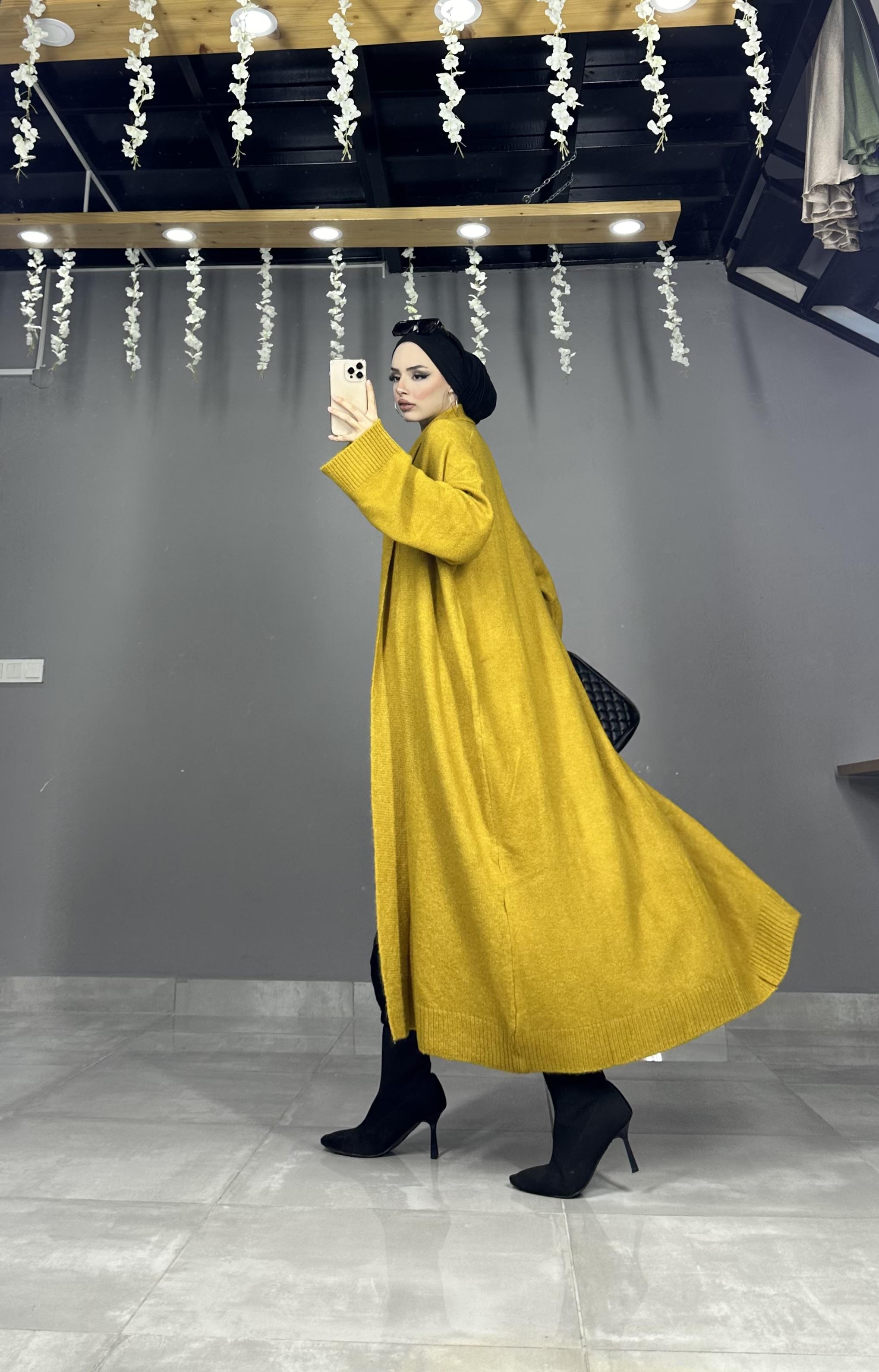 Tam boy Oversize Triko Hırka