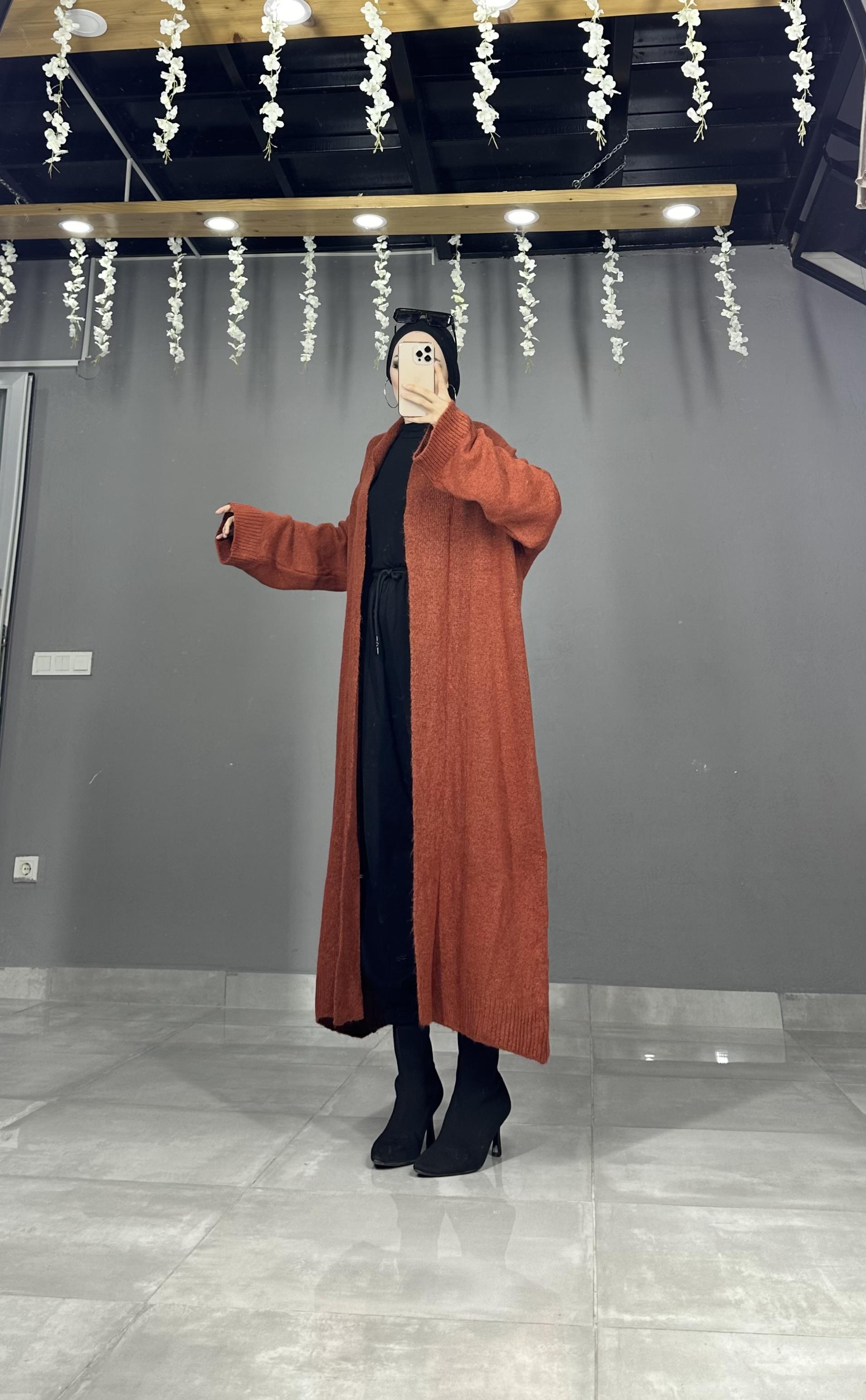 Tam boy Oversize Triko Hırka