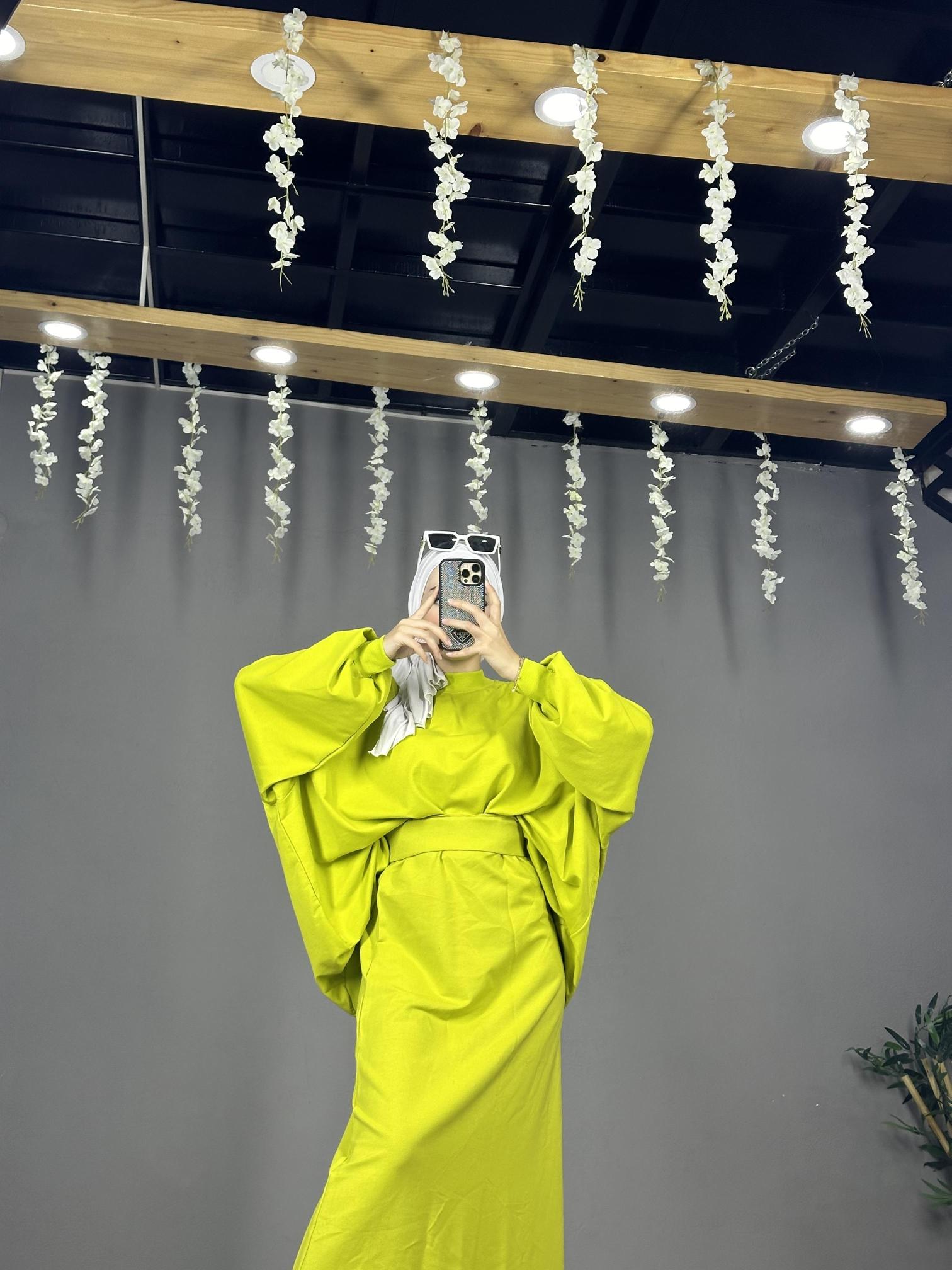 penye yıkama kumaş oversize etekli takım
