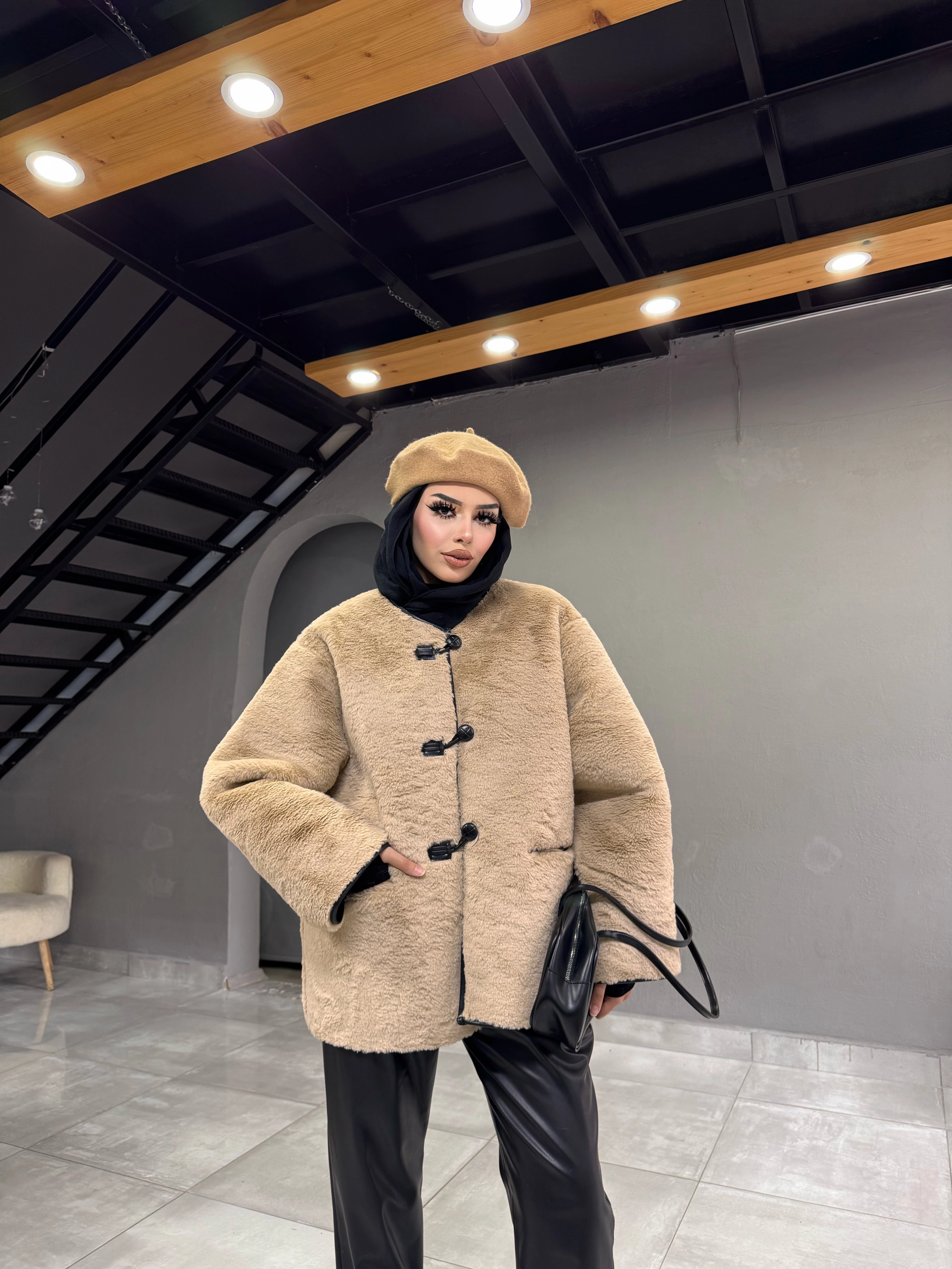 İçi deri yumoş peluş ceket 