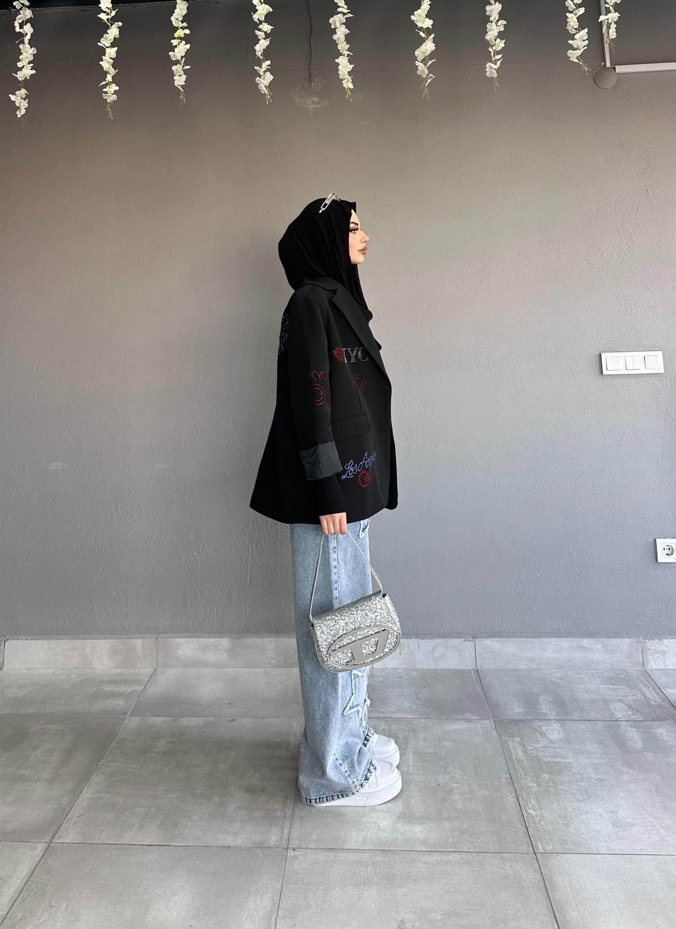 TAŞ İŞLEMELİ BLEAZER CEKET 