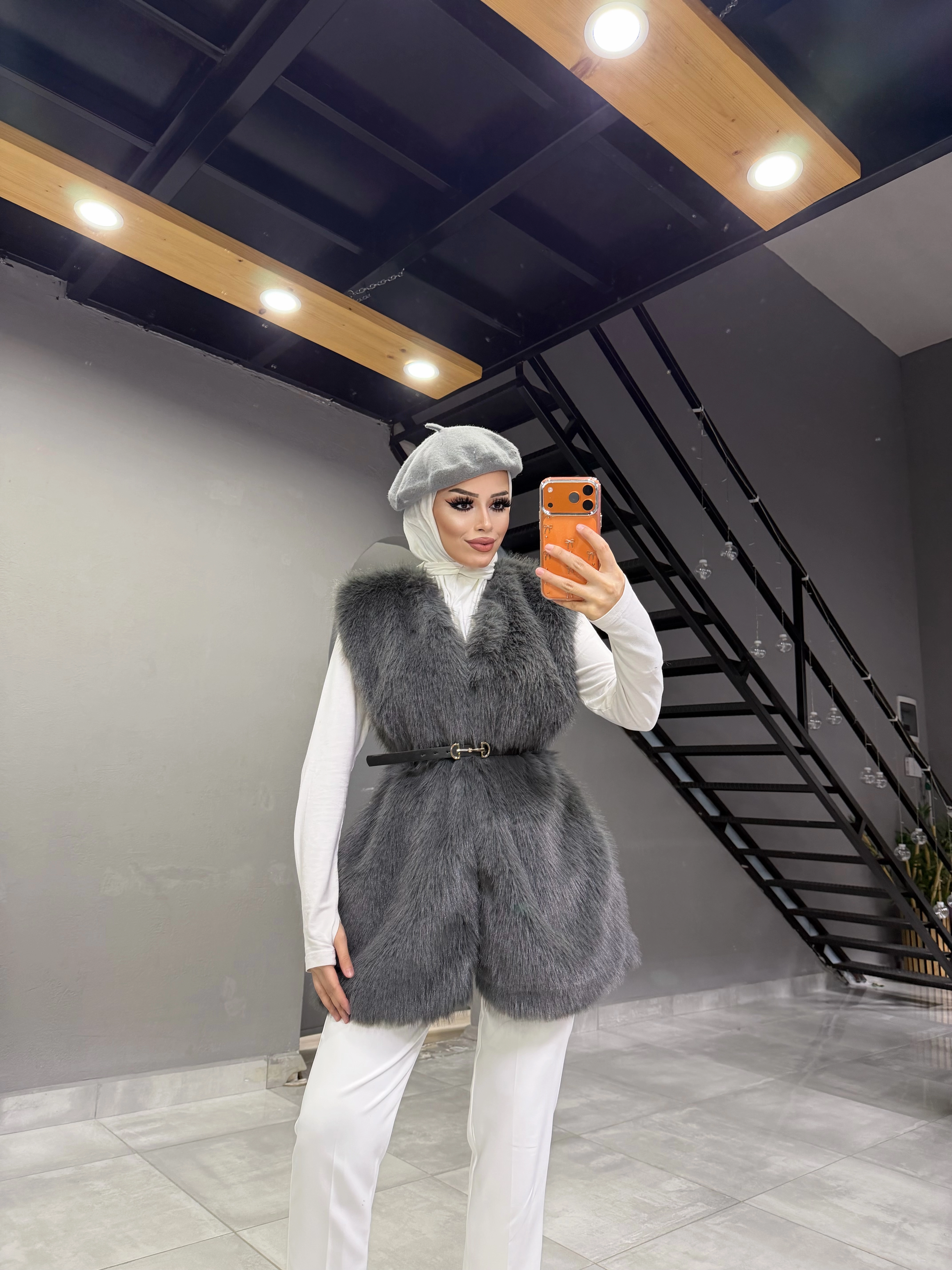 ŞAPKA ve KEMER HEDİYELİ !!!! KÜRK YELEK