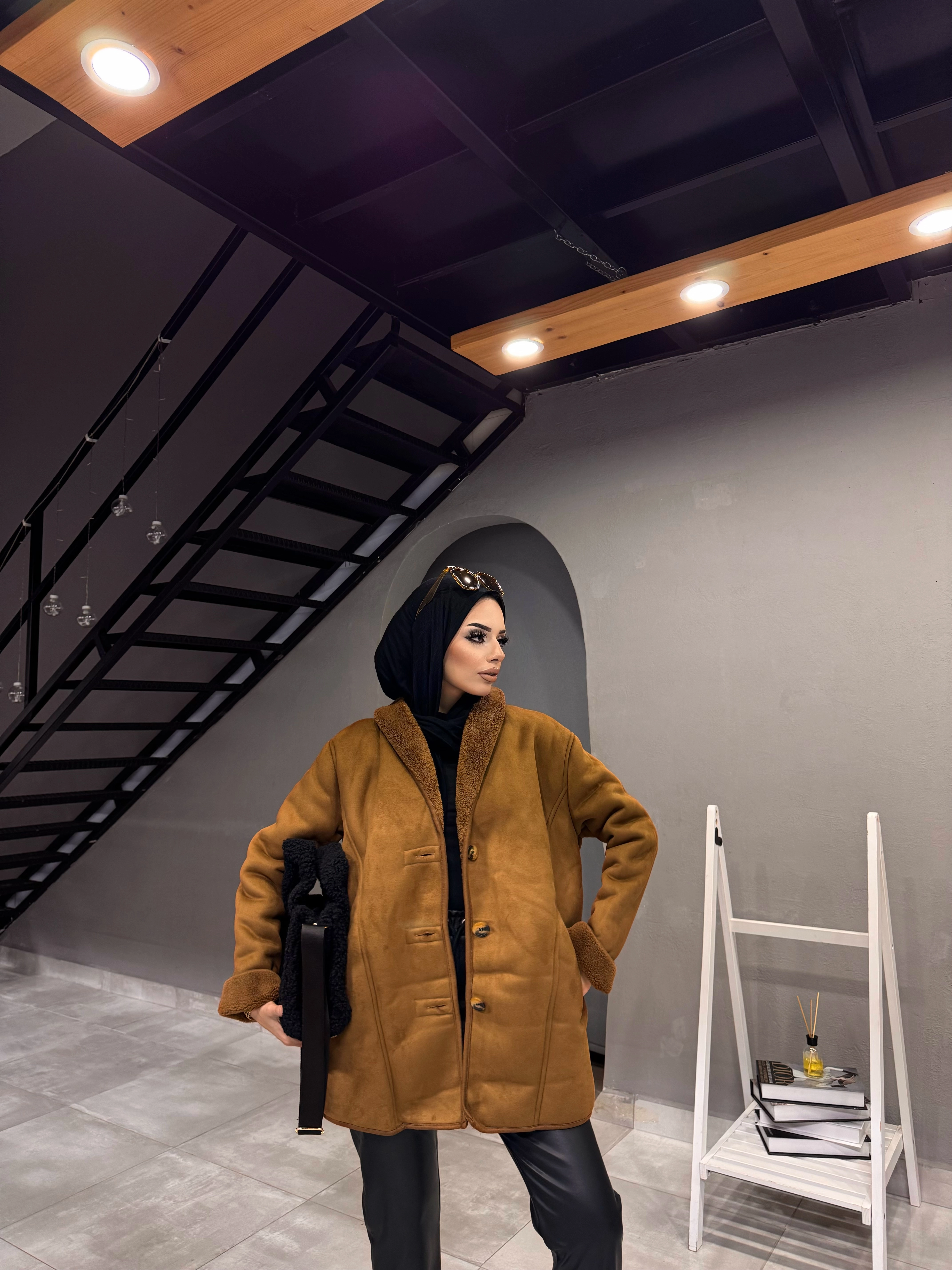 TABA PELUŞ CEKET OVERSİZE  RAHAT KALIP