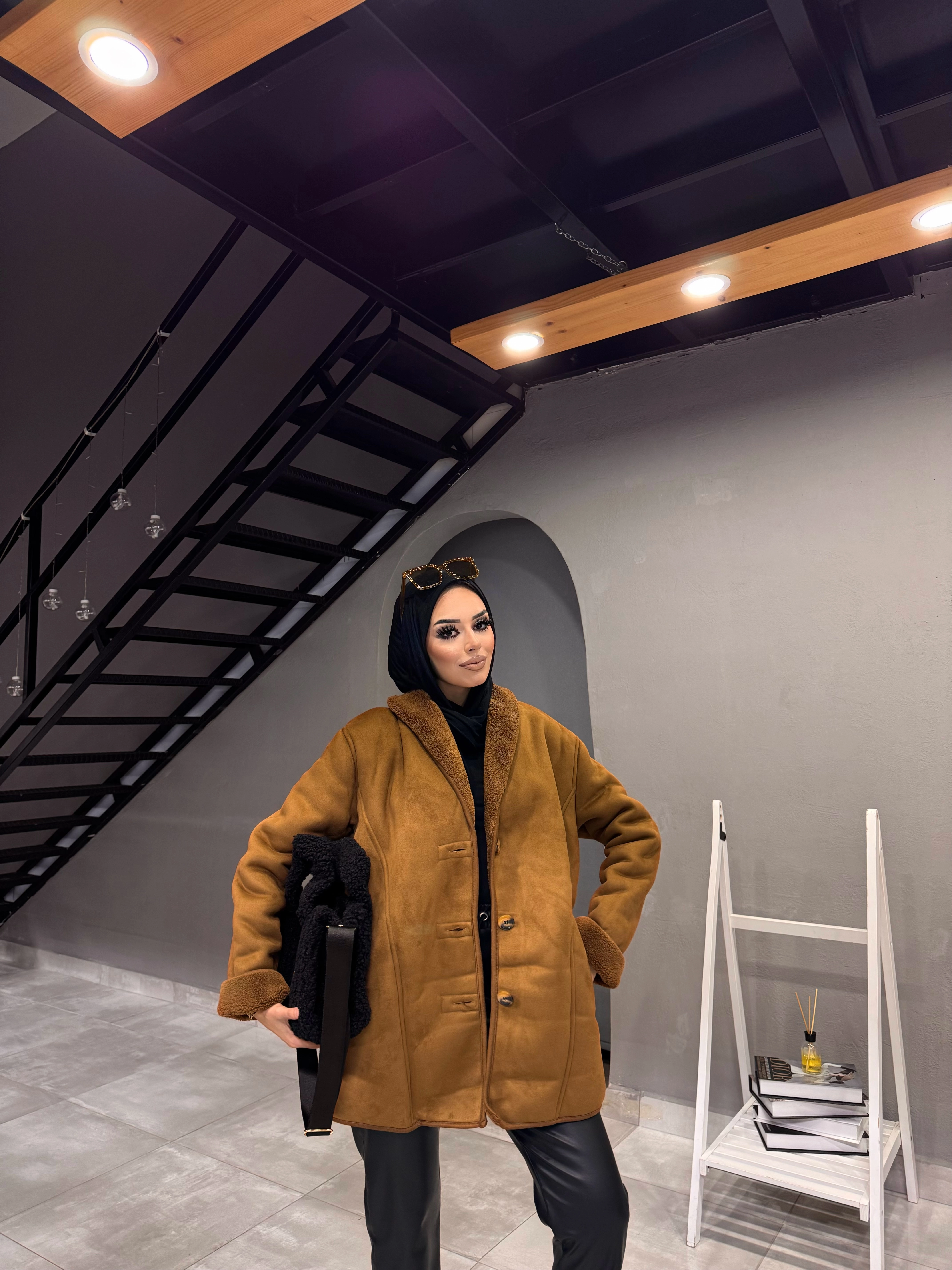 TABA PELUŞ CEKET OVERSİZE  RAHAT KALIP