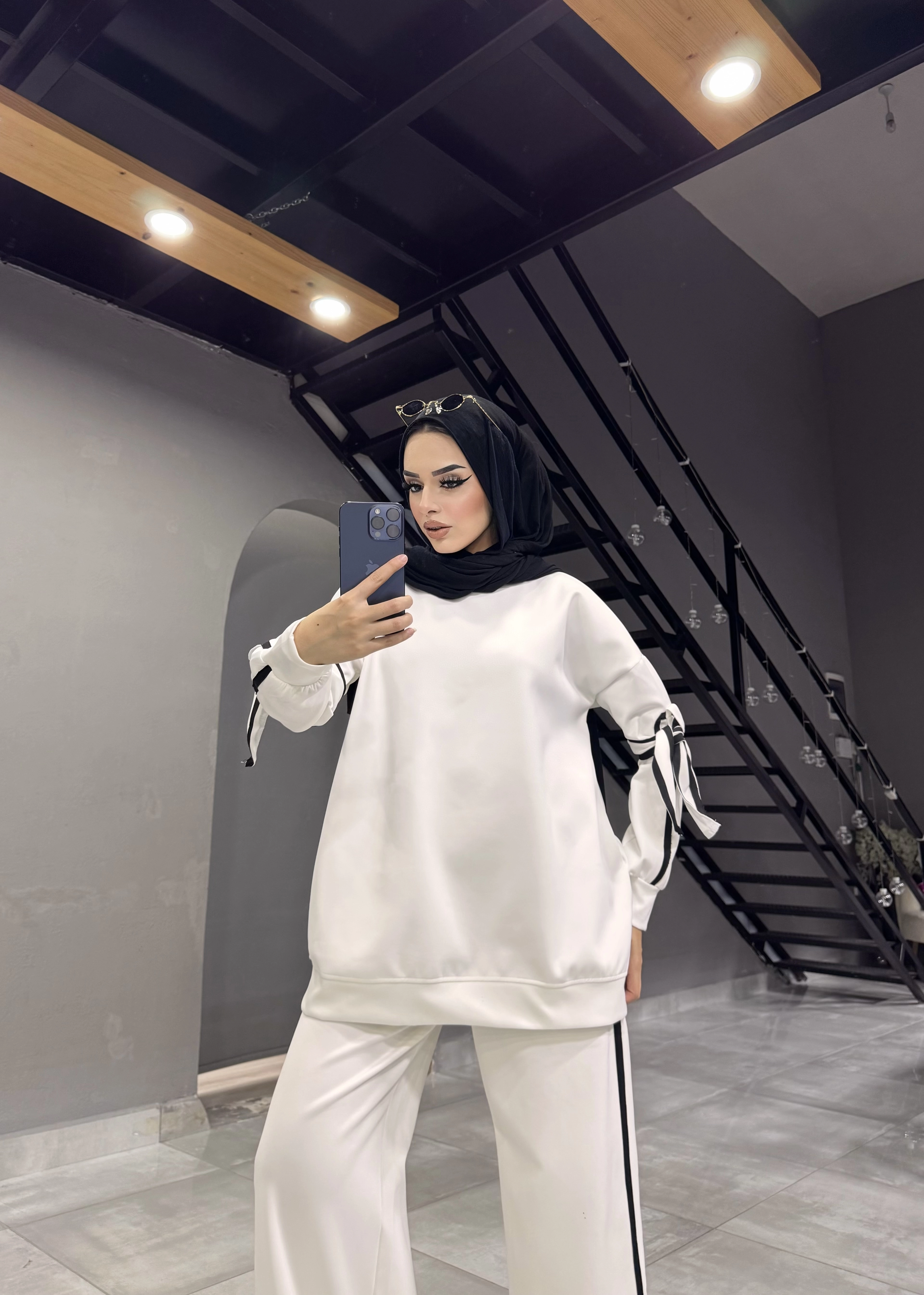 çizgili bağlamalı sportif scuba takım