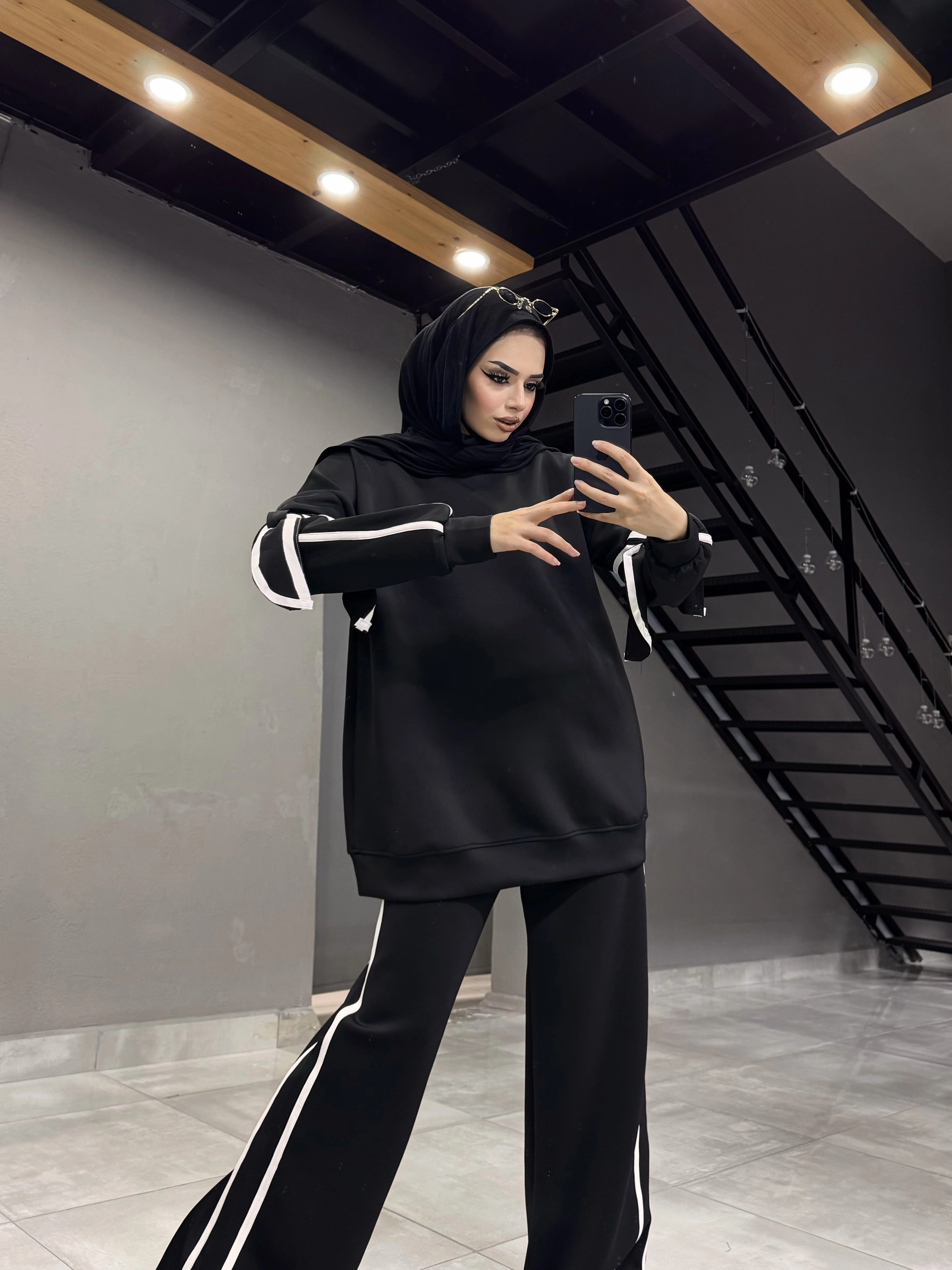 çizgili bağlamalı sportif scuba takım