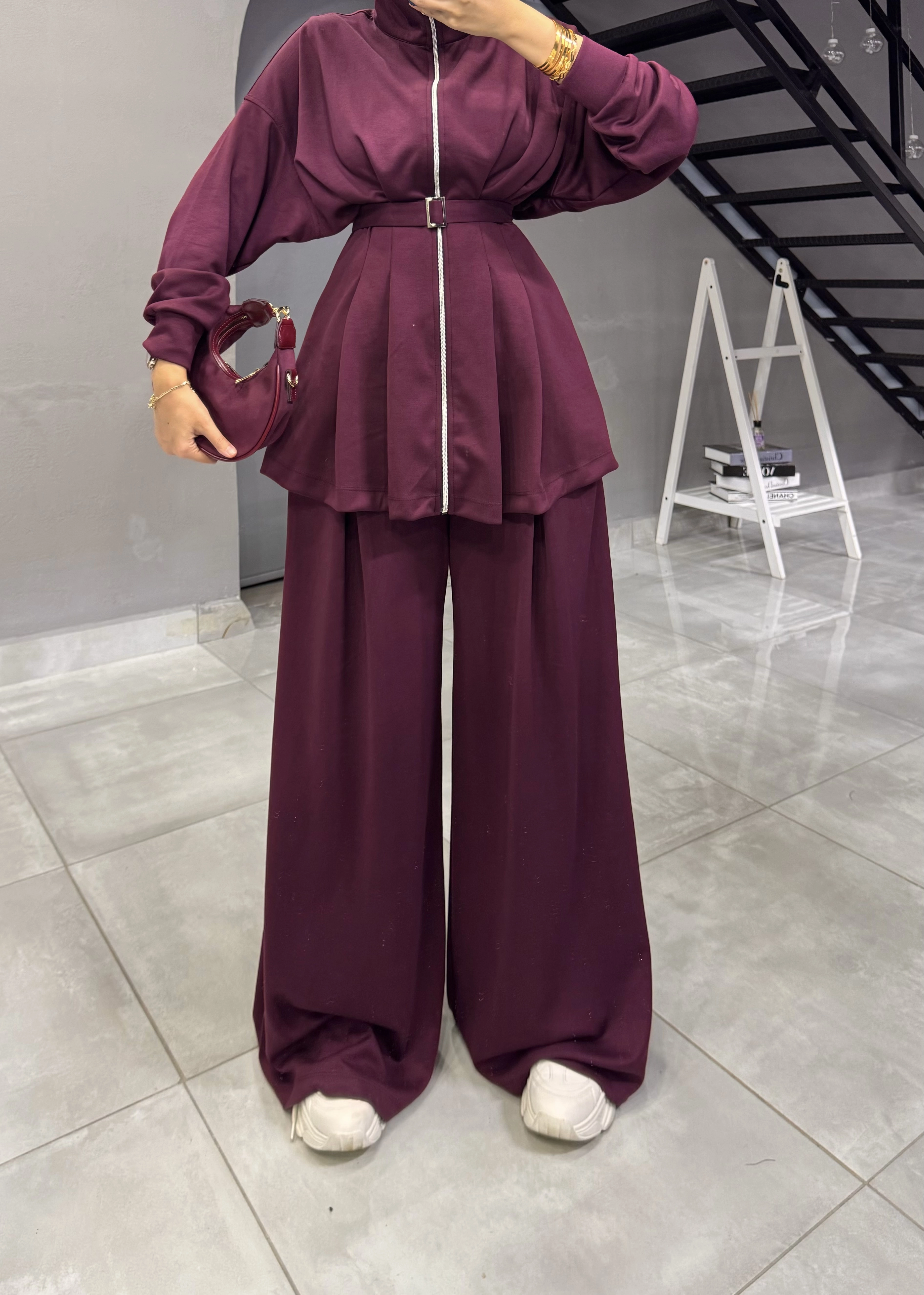 OYSHO OWERSİZE PANTOLONLU TESETTÜR TK