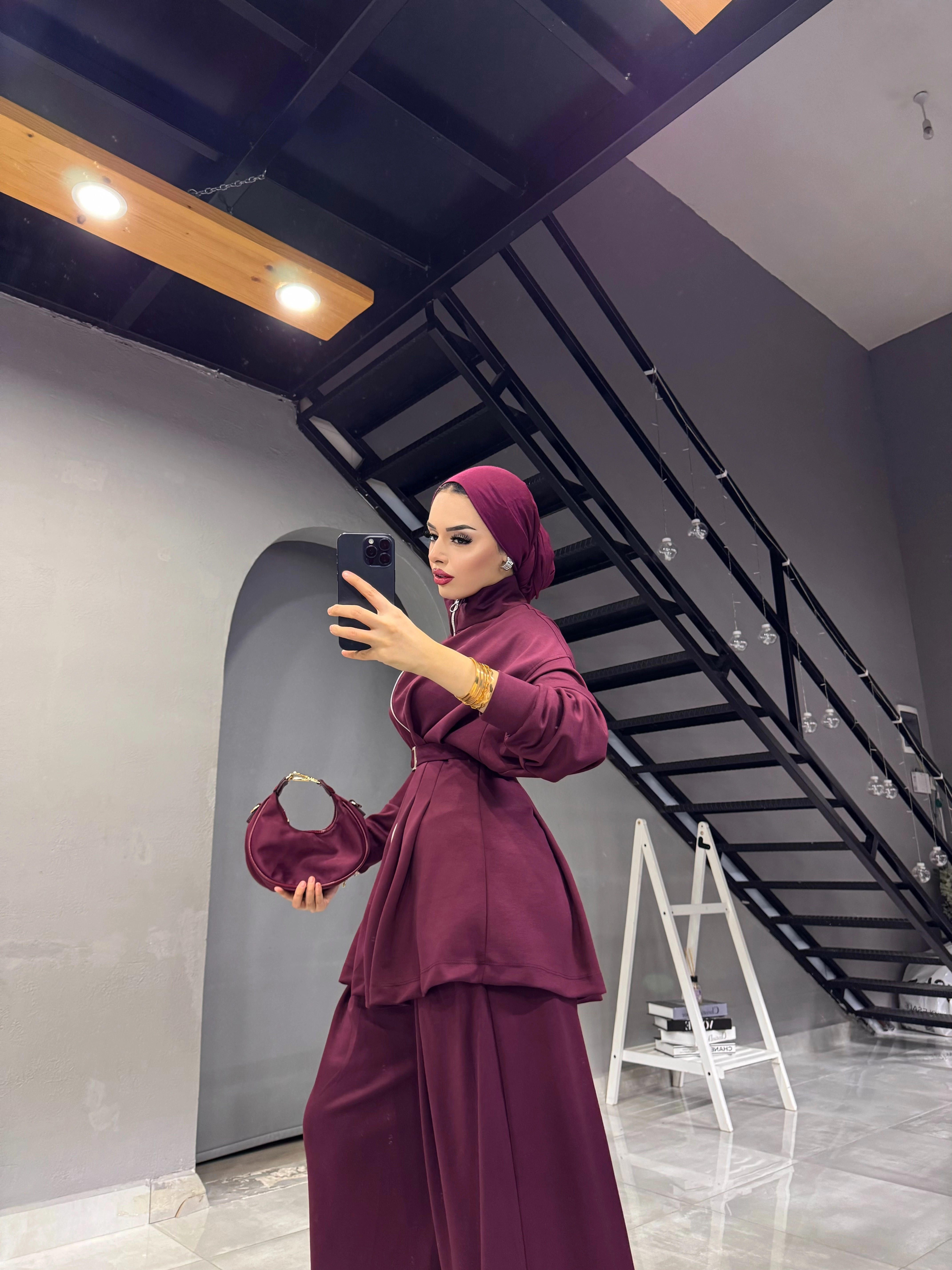 OYSHO OWERSİZE PANTOLONLU TESETTÜR TK
