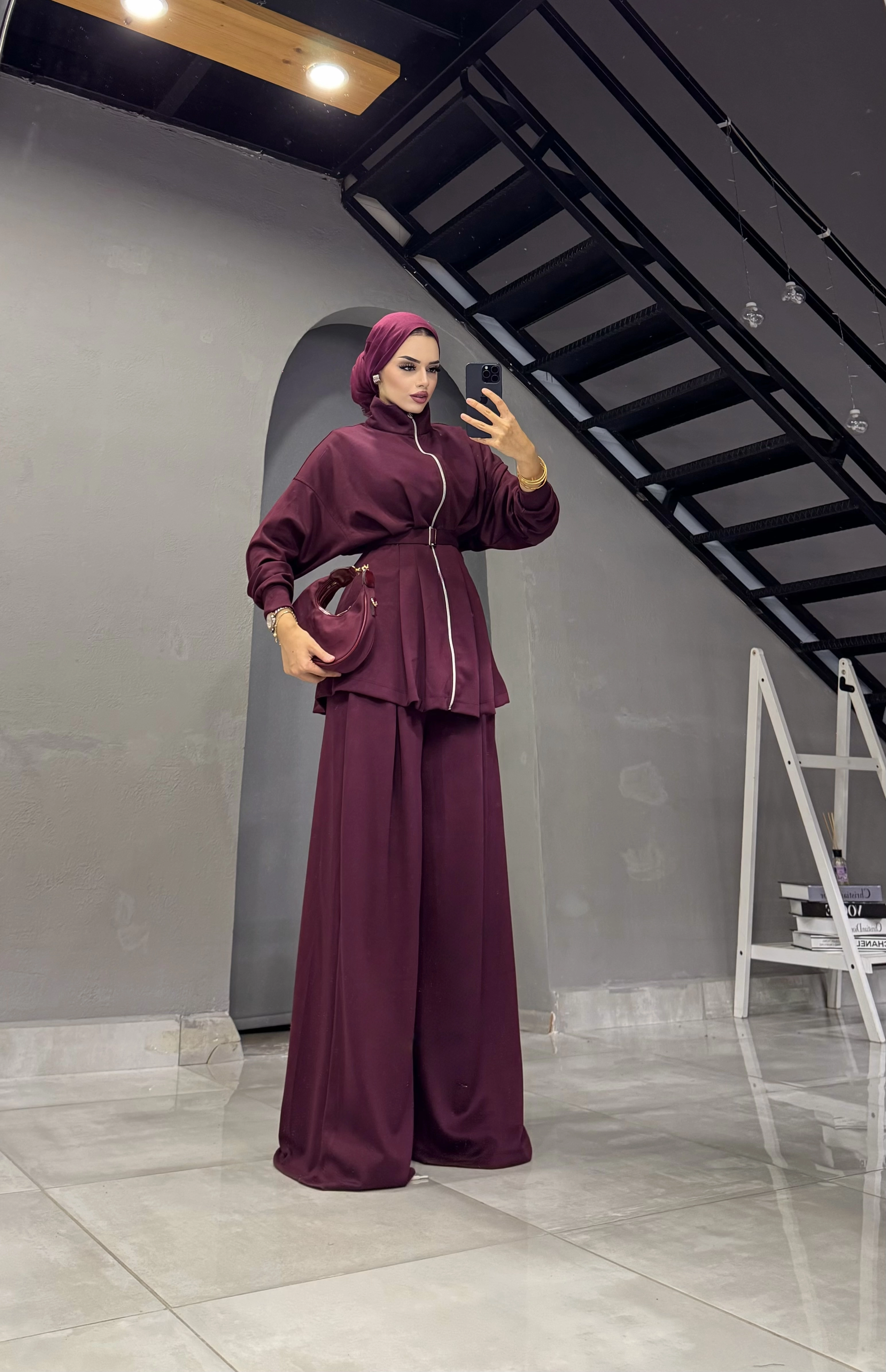 OYSHO OWERSİZE PANTOLONLU TESETTÜR TK