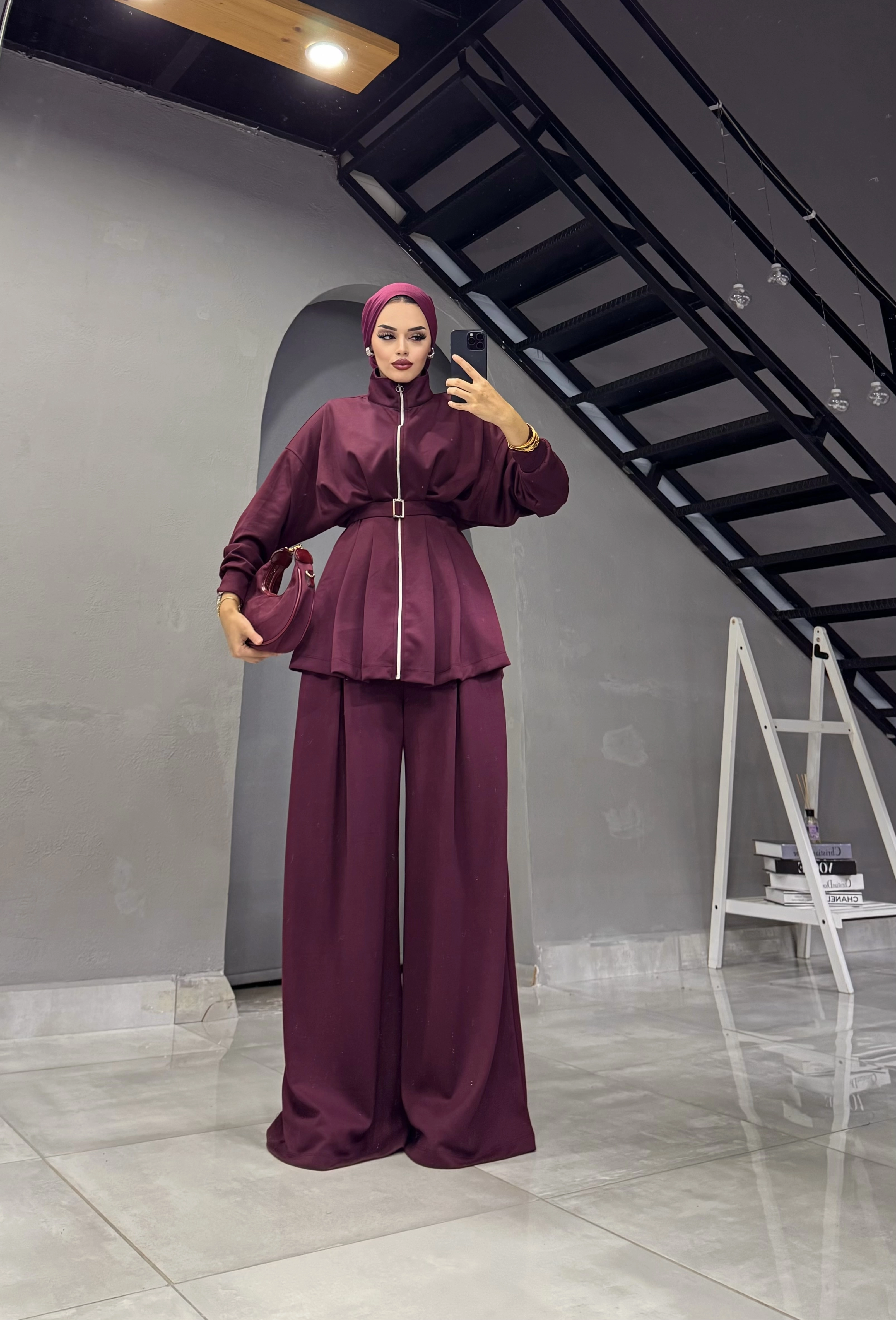 OYSHO OWERSİZE PANTOLONLU TESETTÜR TK