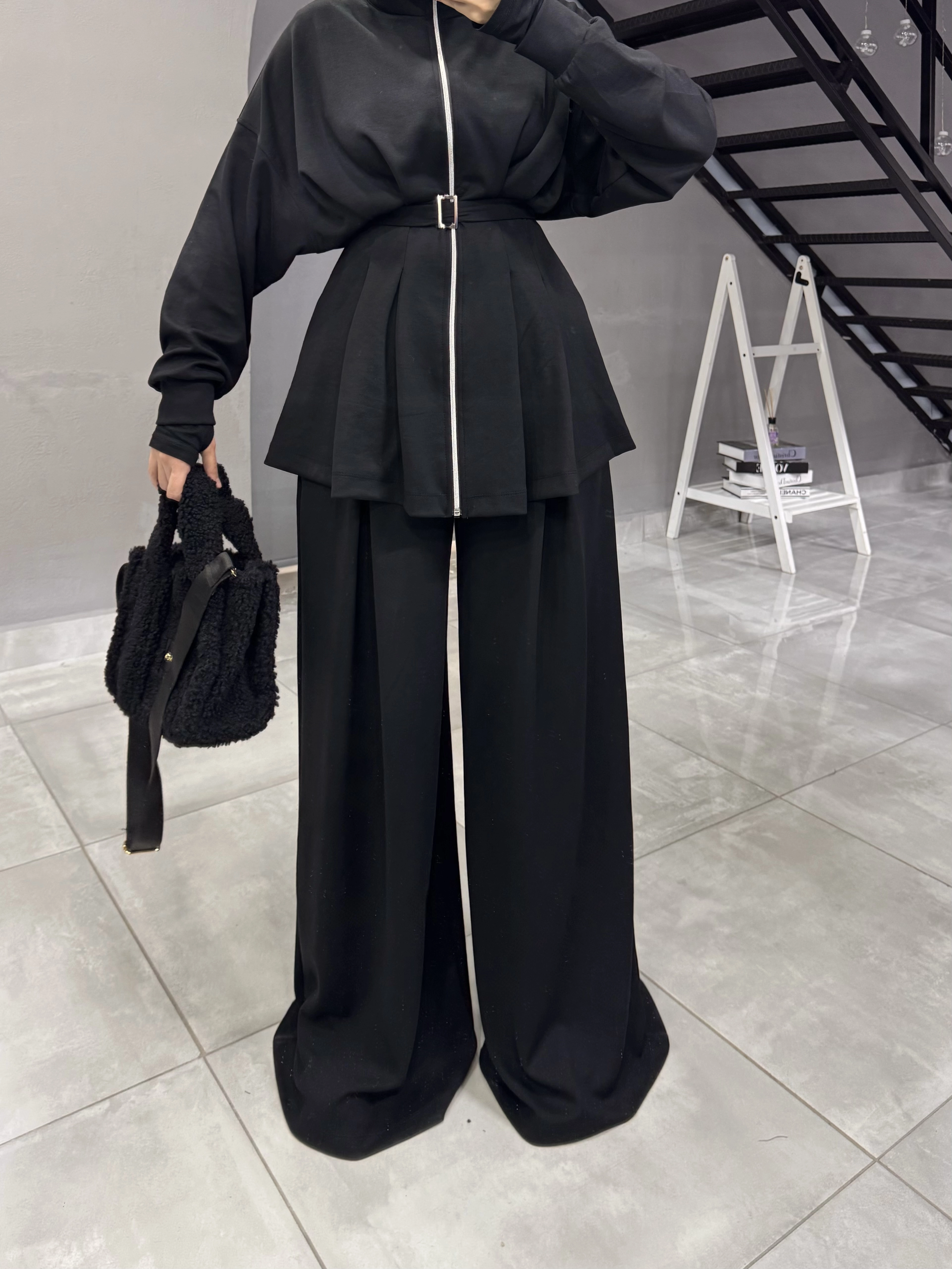 OYSHO OWERSİZE PANTOLONLU TESETTÜR TK