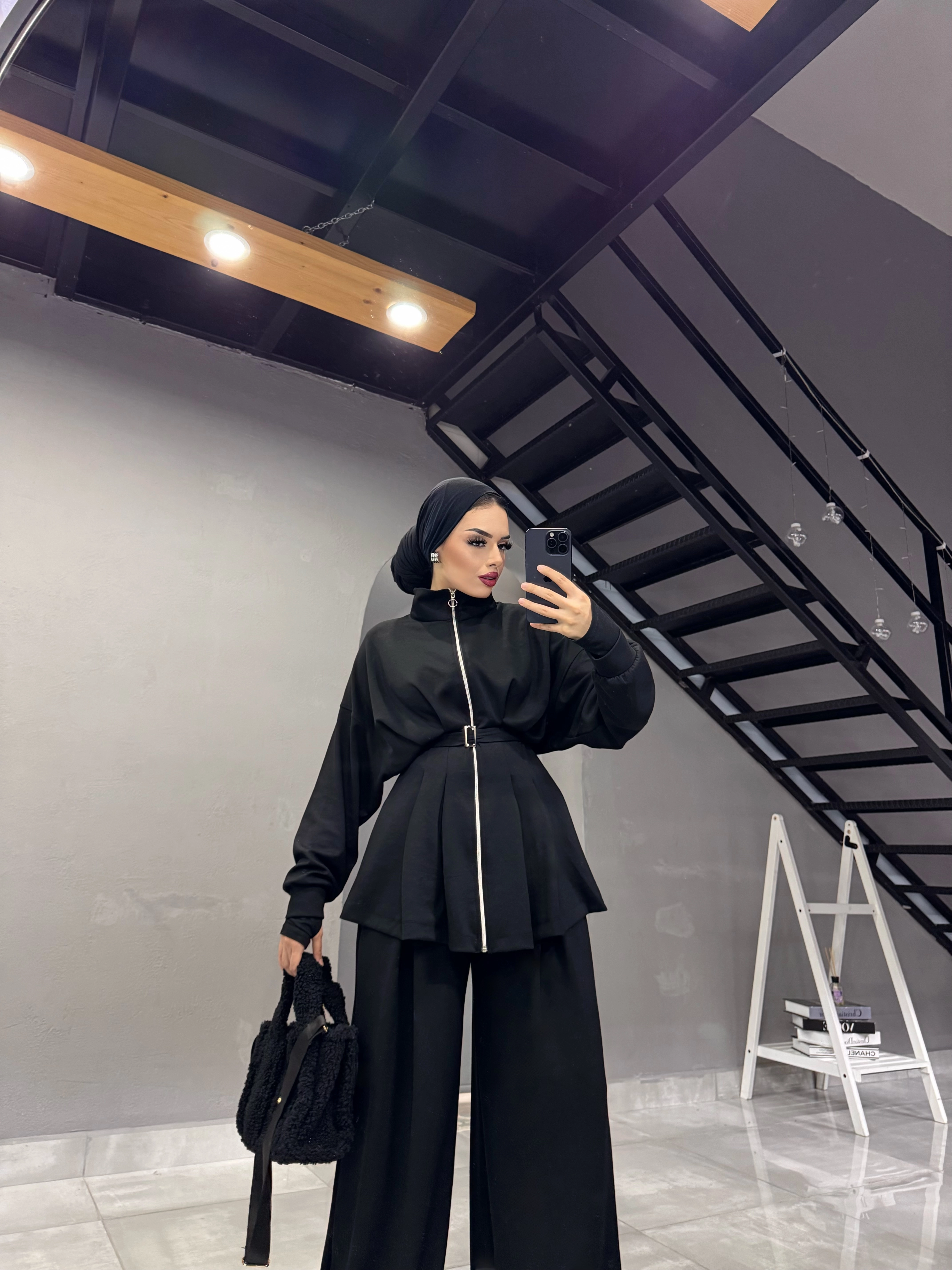 OYSHO OWERSİZE PANTOLONLU TESETTÜR TK