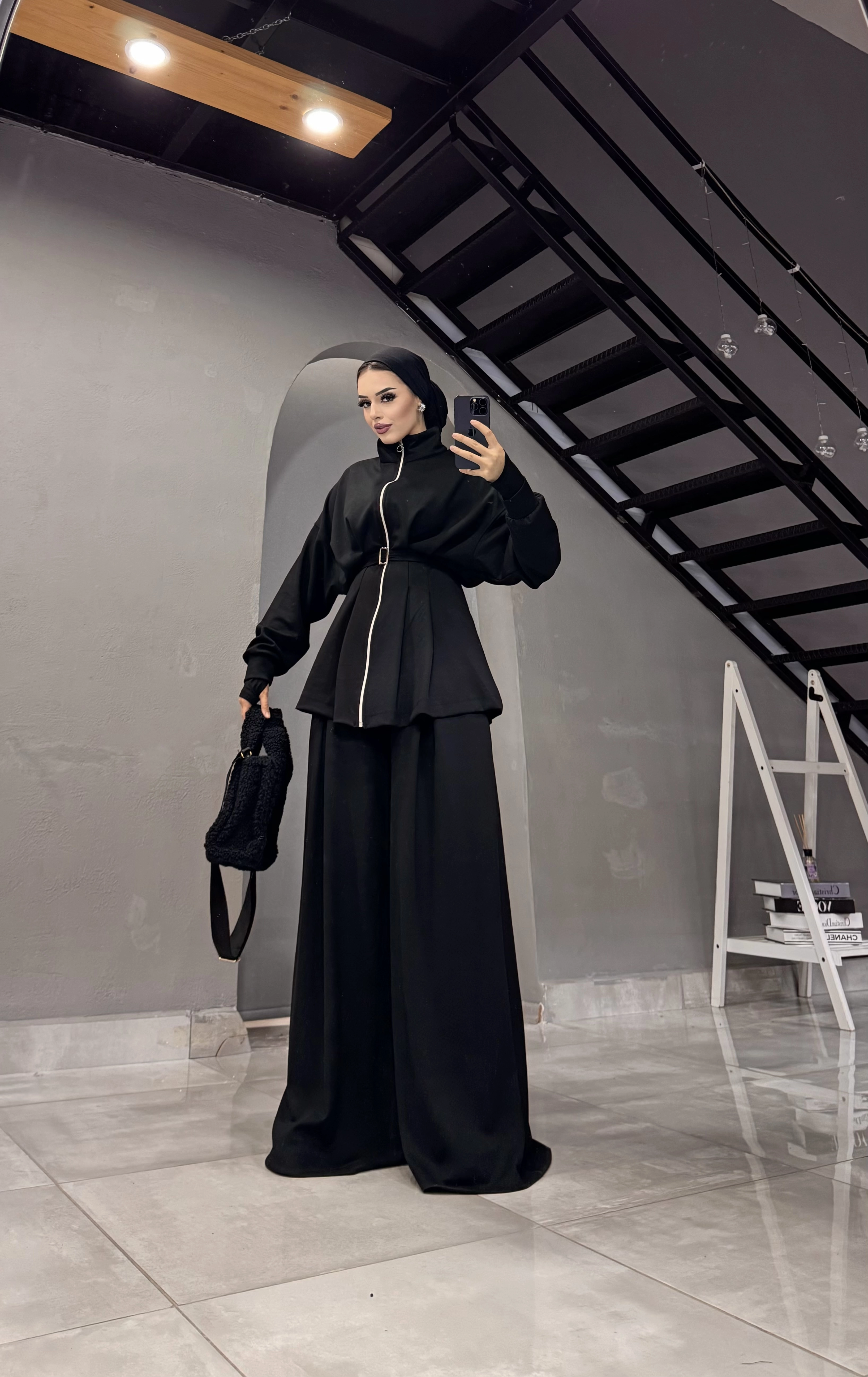 OYSHO OWERSİZE PANTOLONLU TESETTÜR TK