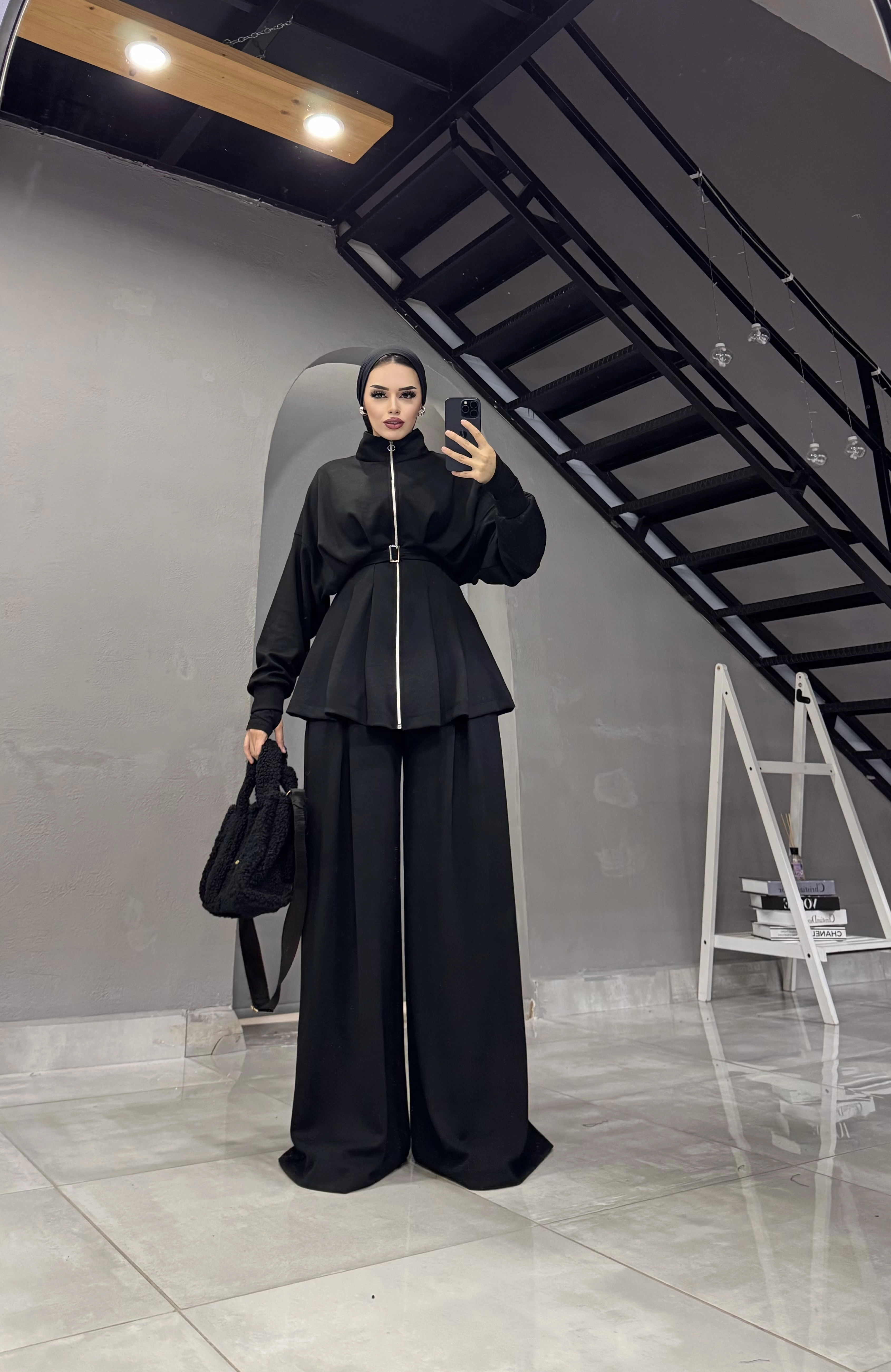 OYSHO OWERSİZE PANTOLONLU TESETTÜR TK