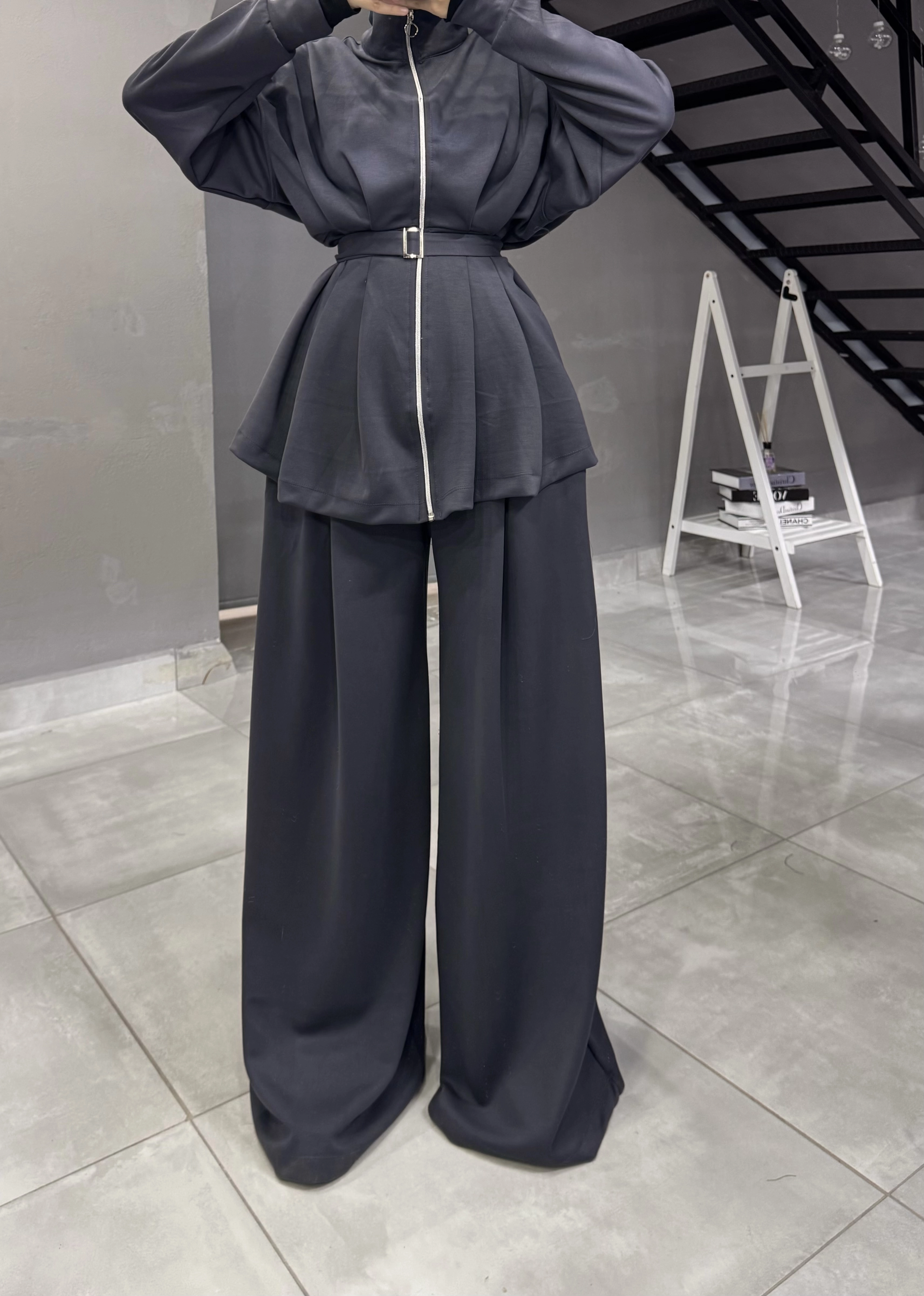 OYSHO OWERSİZE PANTOLONLU TESETTÜR TK