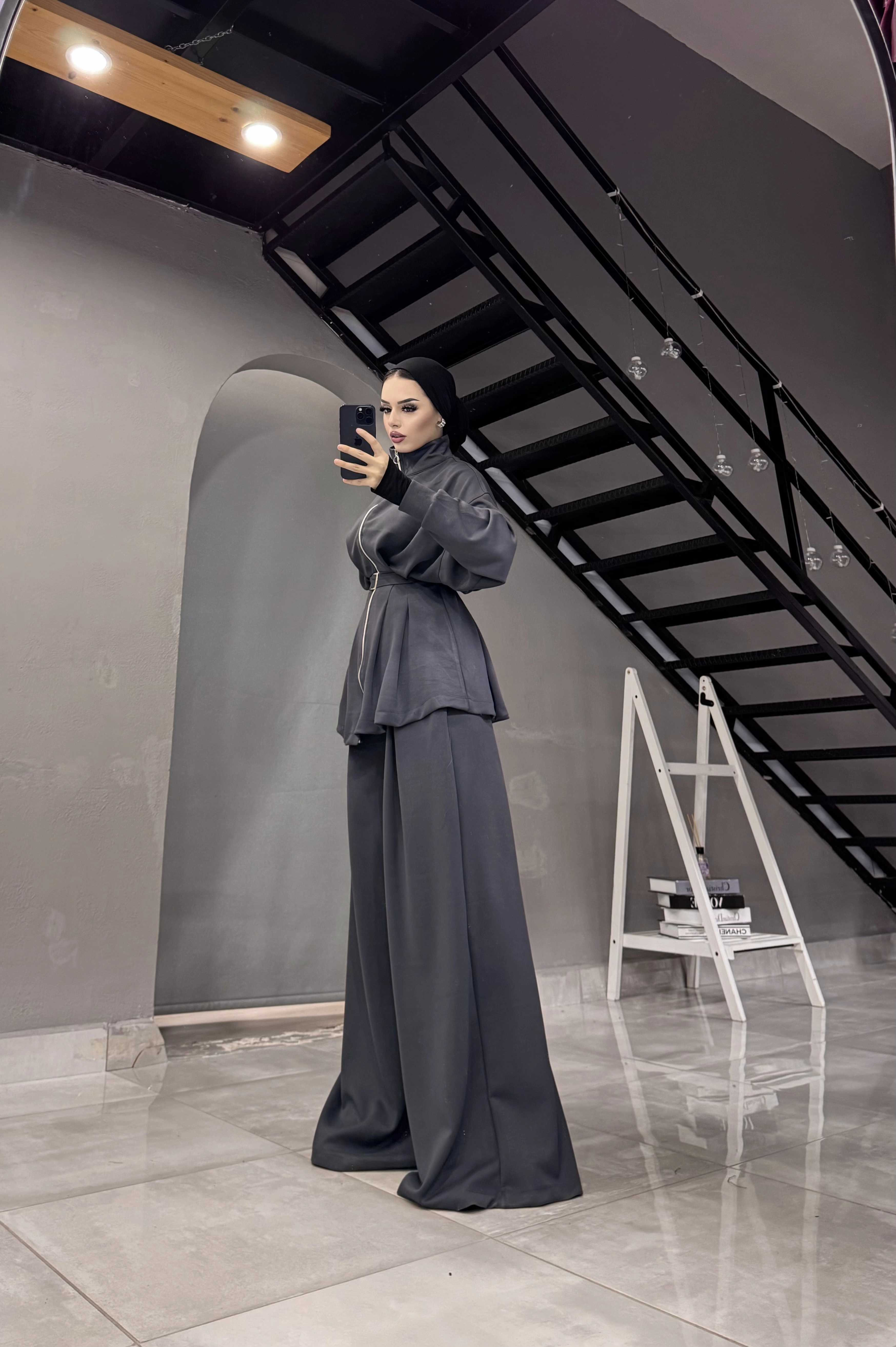 OYSHO OWERSİZE PANTOLONLU TESETTÜR TK