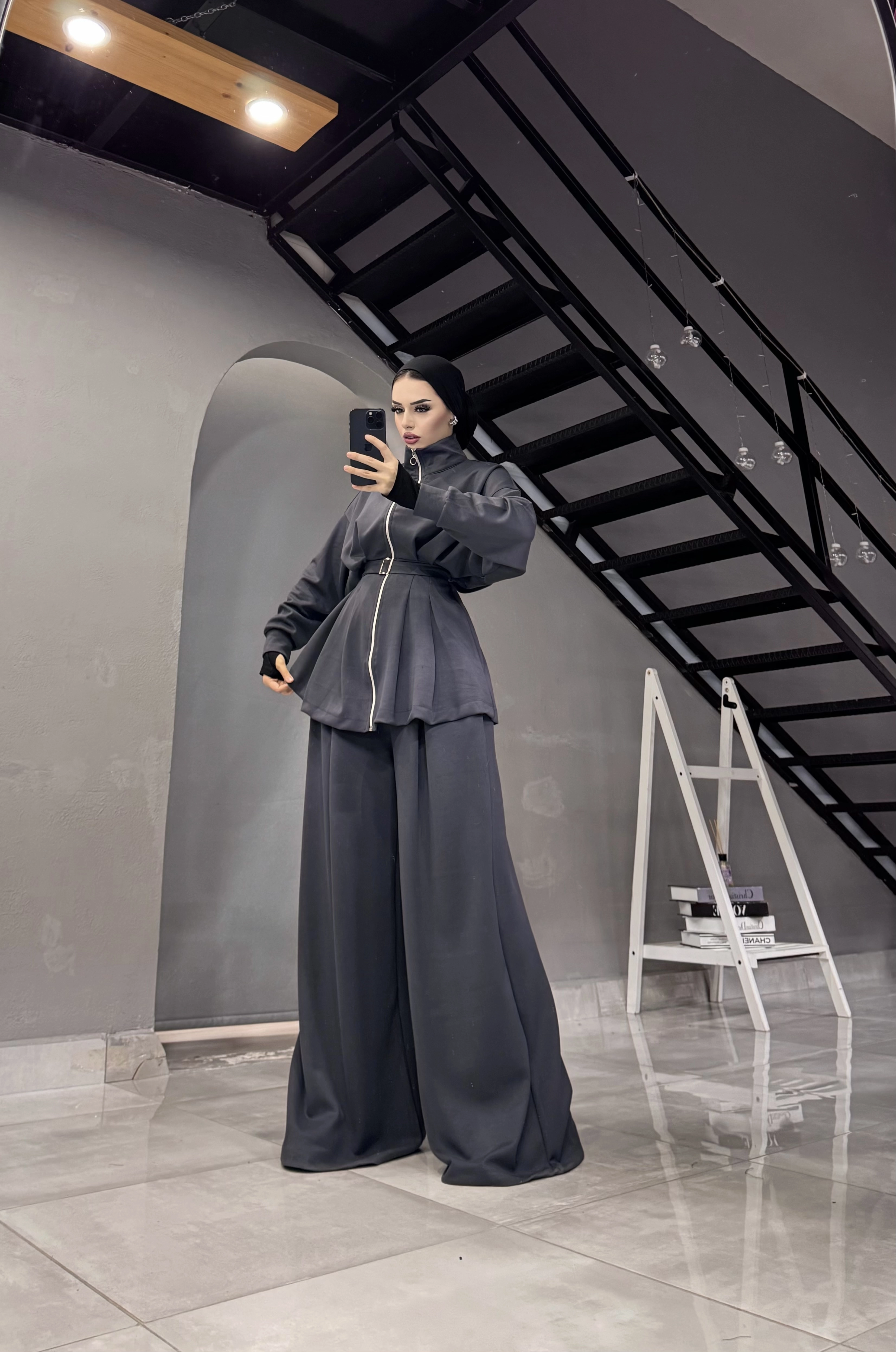 OYSHO OWERSİZE PANTOLONLU TESETTÜR TK