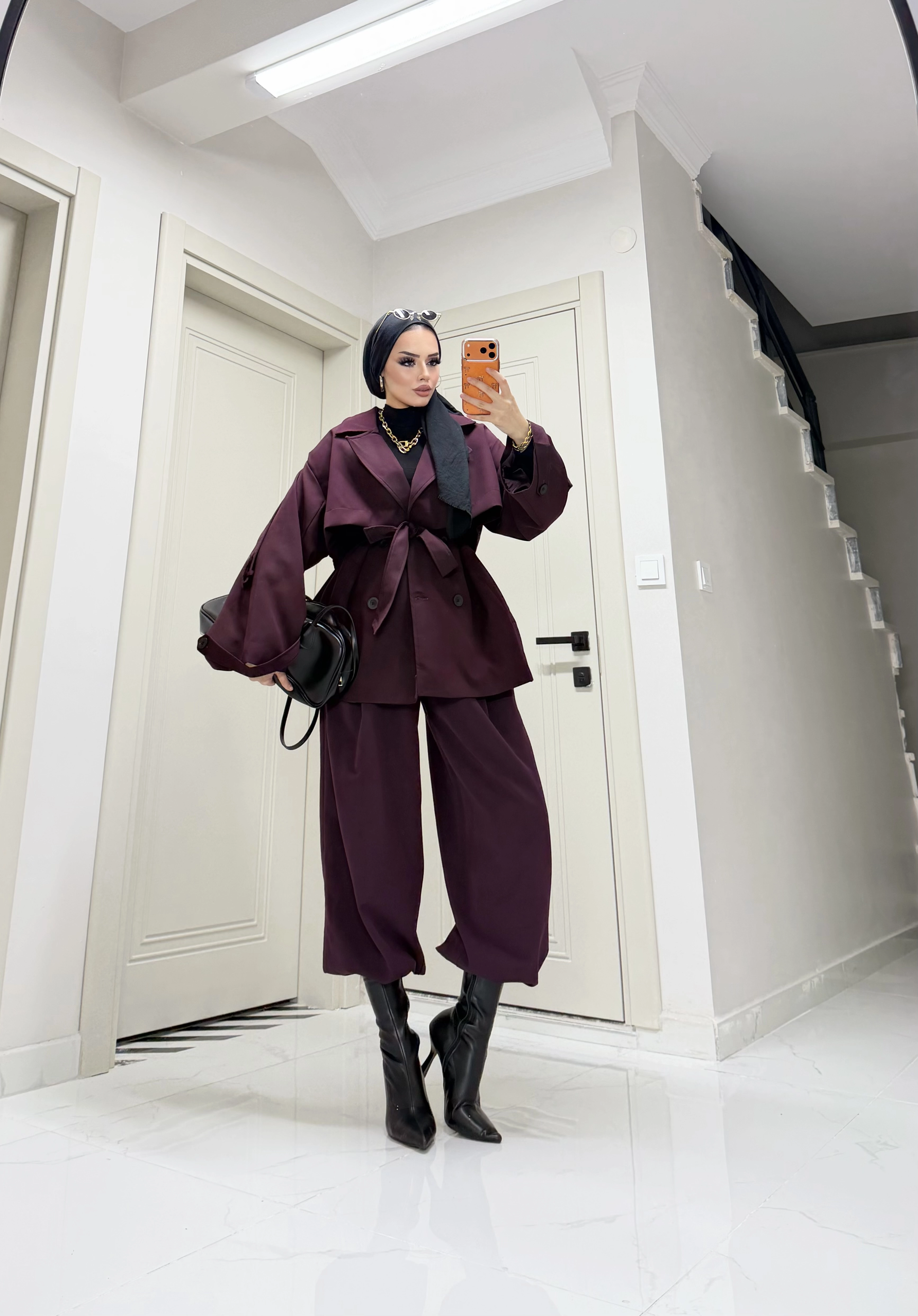 oversize kol trençkot Kombin