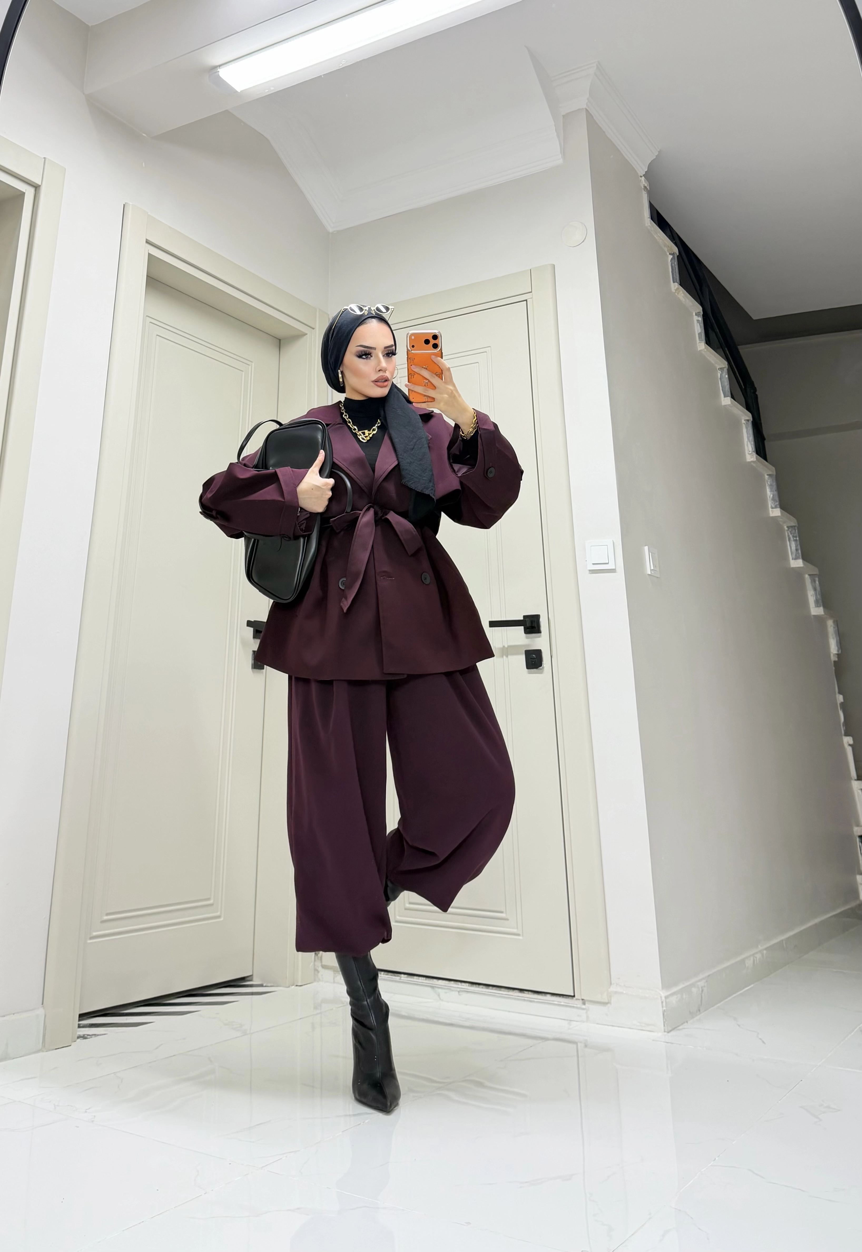 oversize kol trençkot Kombin