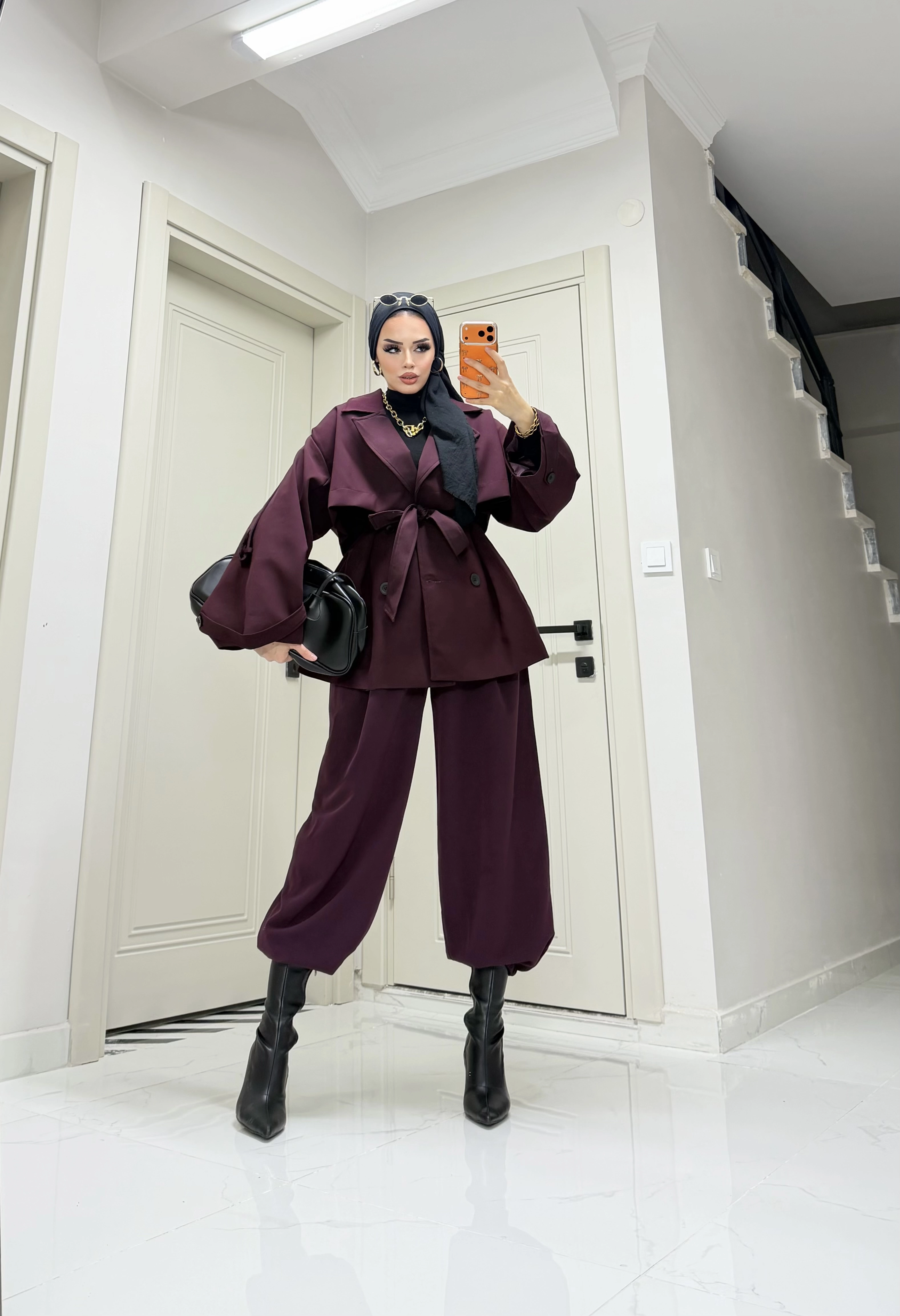 oversize kol trençkot Kombin