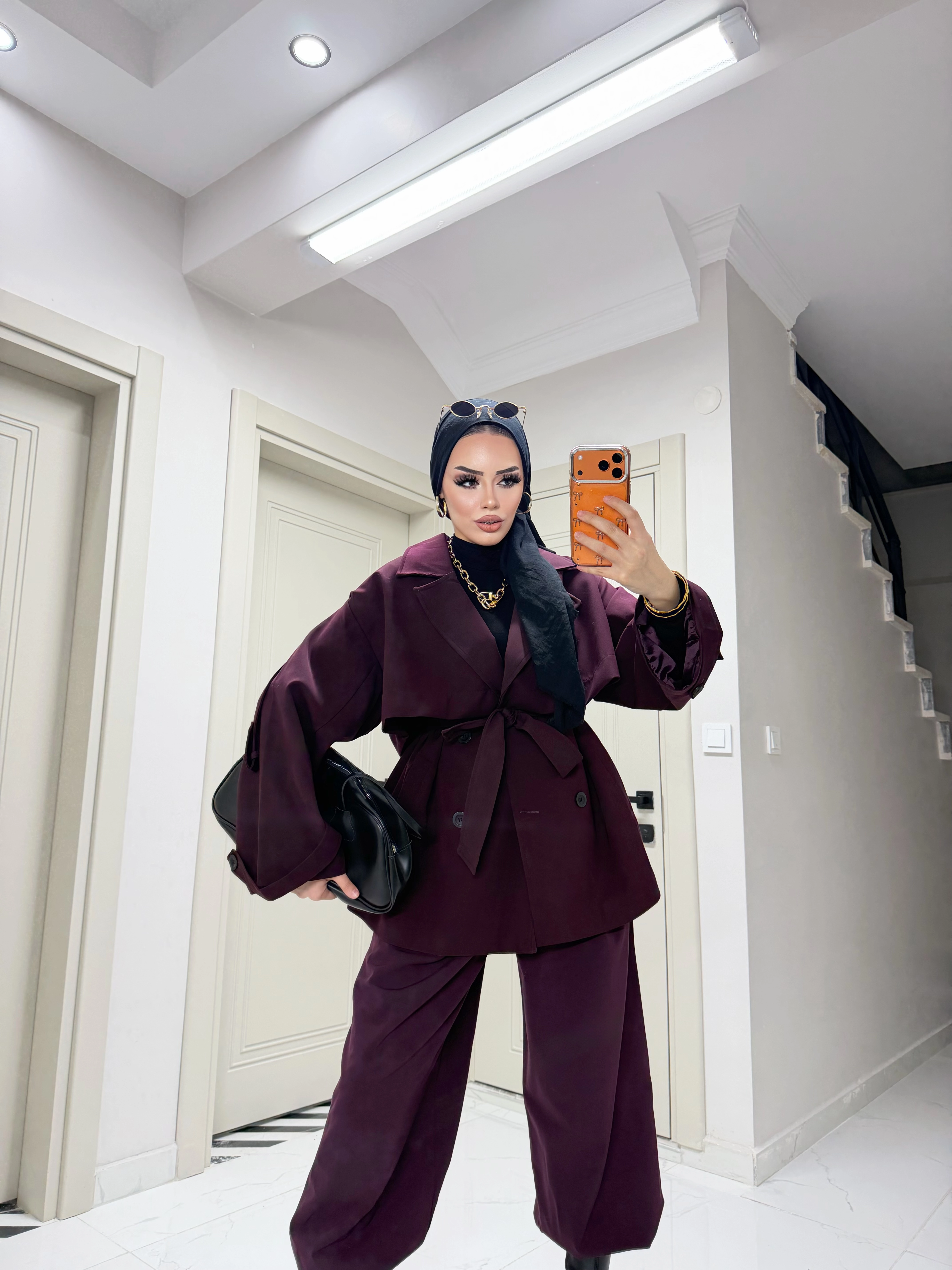oversize kol trençkot Kombin