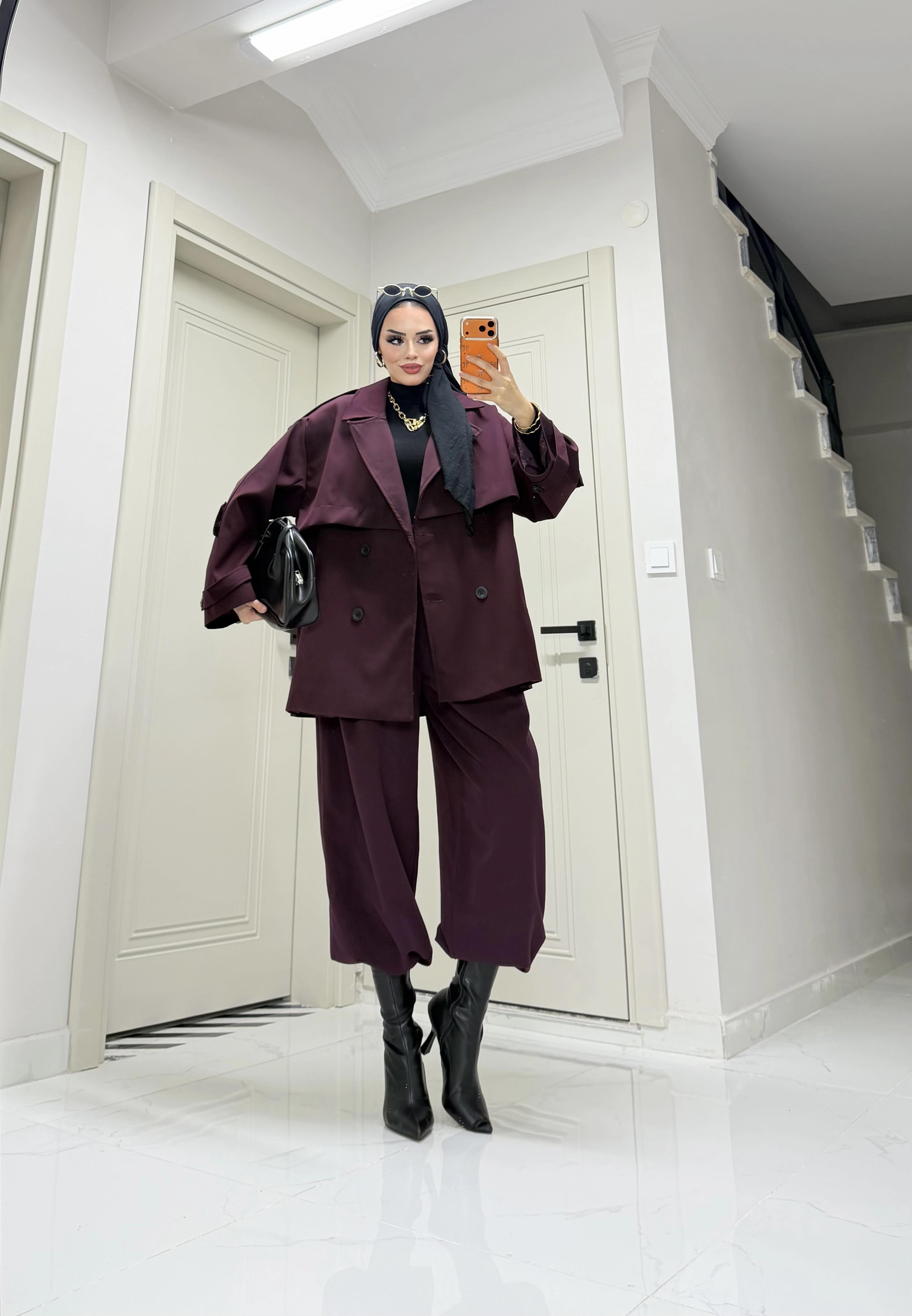 oversize kol trençkot Kombin