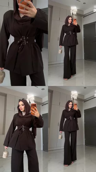ÇİFT KEMERLİ KREP BLAZER TAKIM