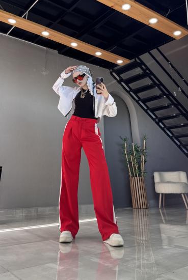 BEYAZ ŞERİTLİ PLAZZO PANTOLON 
