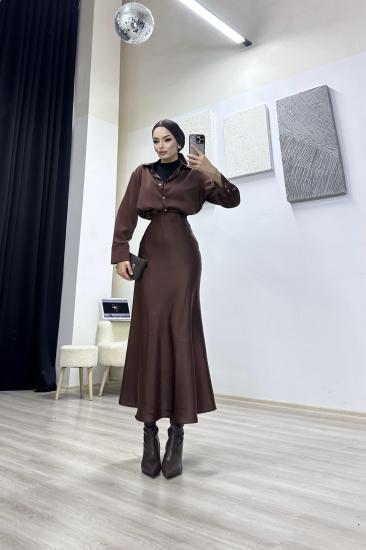 Acıkahve Saten Takım