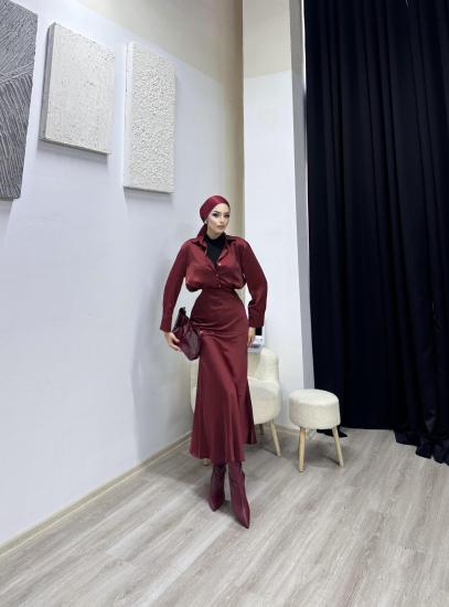 Bordo Saten Takım
