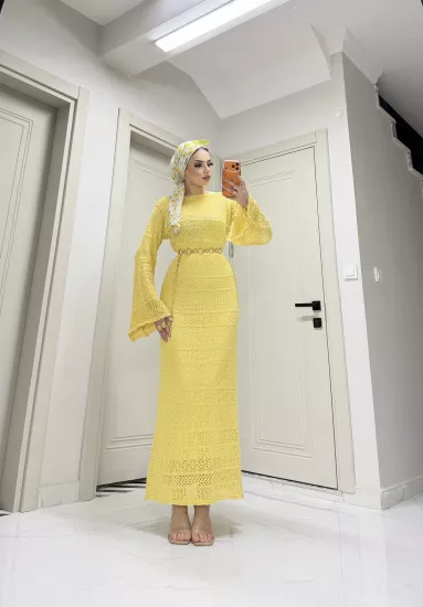 Dört mevsim Astarlı Dantel Elbise