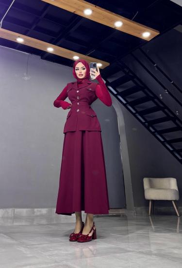 LİBRE BORDO ETEKLİ TAKIM