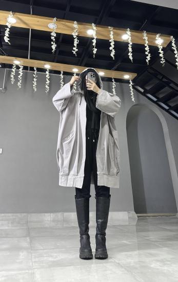Kapşonlu Oversize Mevsimlik Kap 