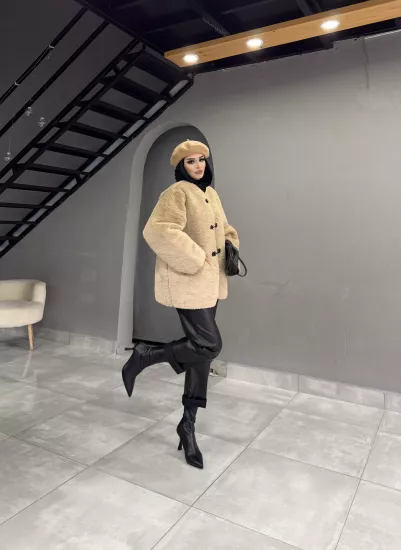 İçi deri yumoş peluş ceket 