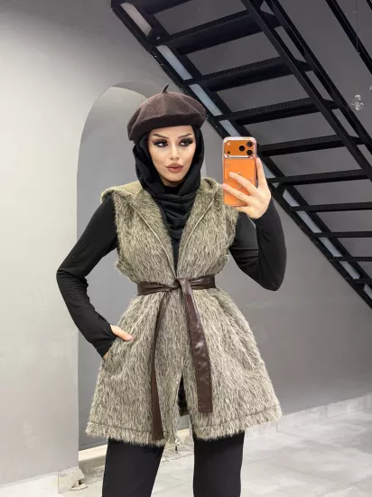 ŞAPKA ve DERİ KEMER HEDİYELİ !!! KAPŞANLU YELEK