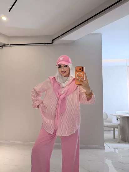 pamuk keten gömlekli 3 lü Takım