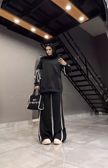 çizgili bağlamalı sportif scuba takım